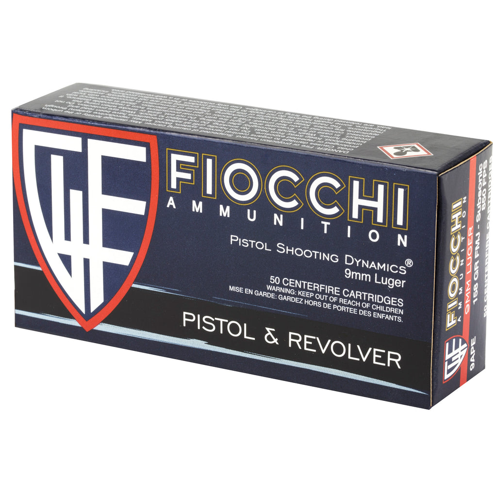 Fiocchi Ammunition 9mm 158 Grain FMJ Centerfire Pistol - Reliable Full Metal Jacket Ammo
