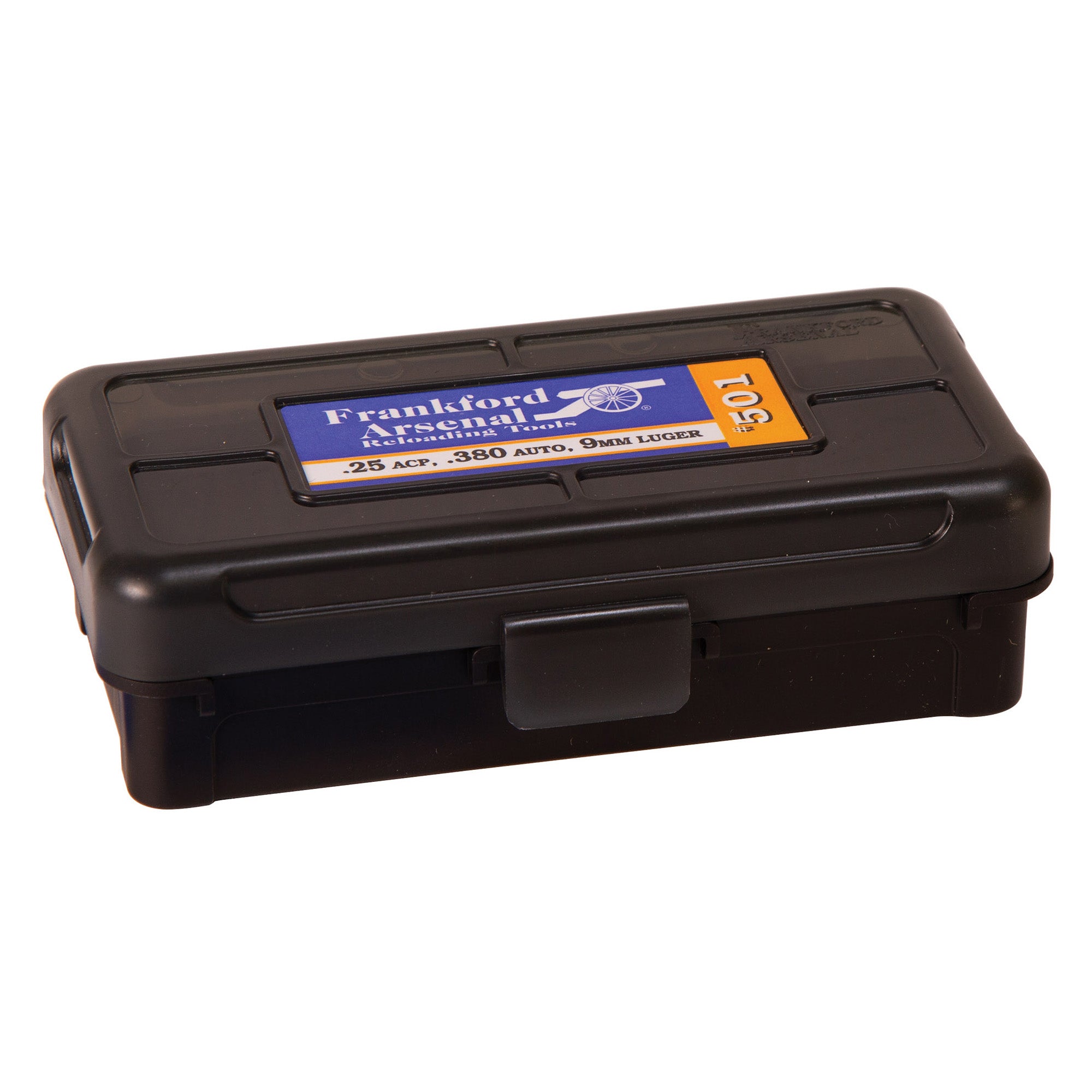 Frankford Arsenal Hinge-Top Ammo Box for 9mm and .380 Auto Cartridges