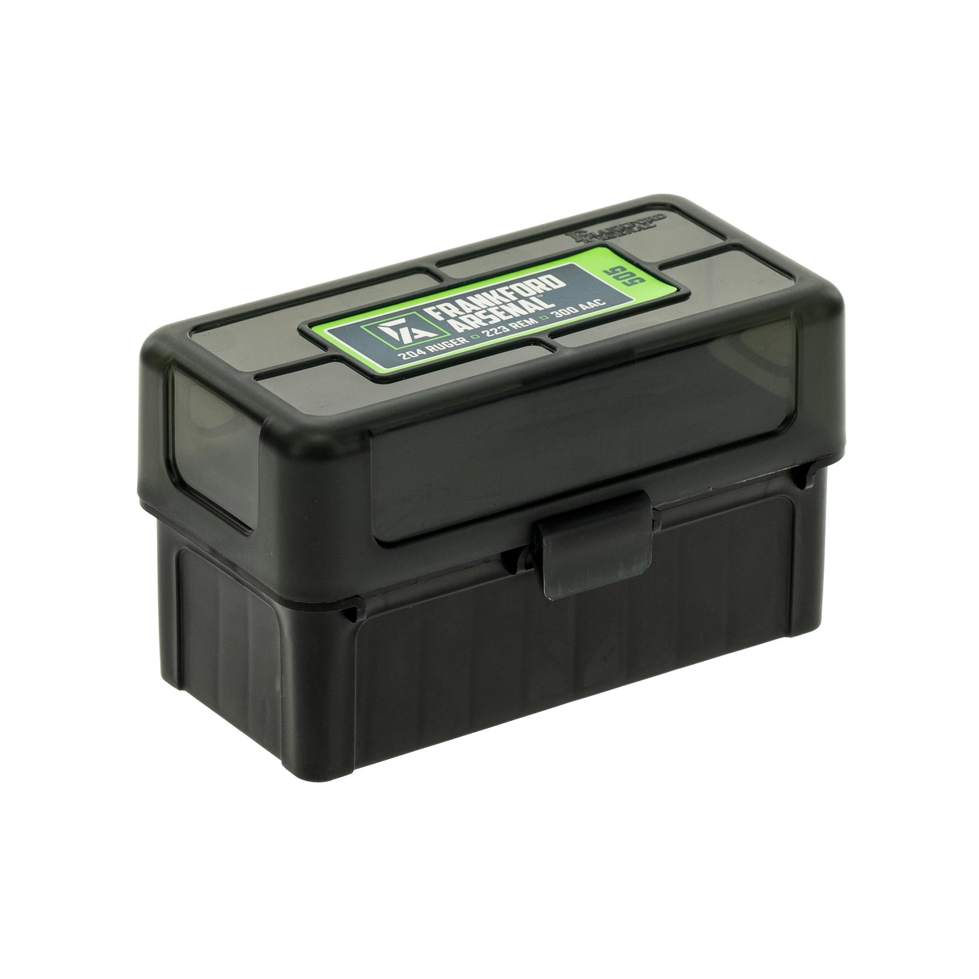 Frankford Arsenal Hinge-Top Ammo Box for 17, 222, and 223 Remington - Durable Plastic Storage Container