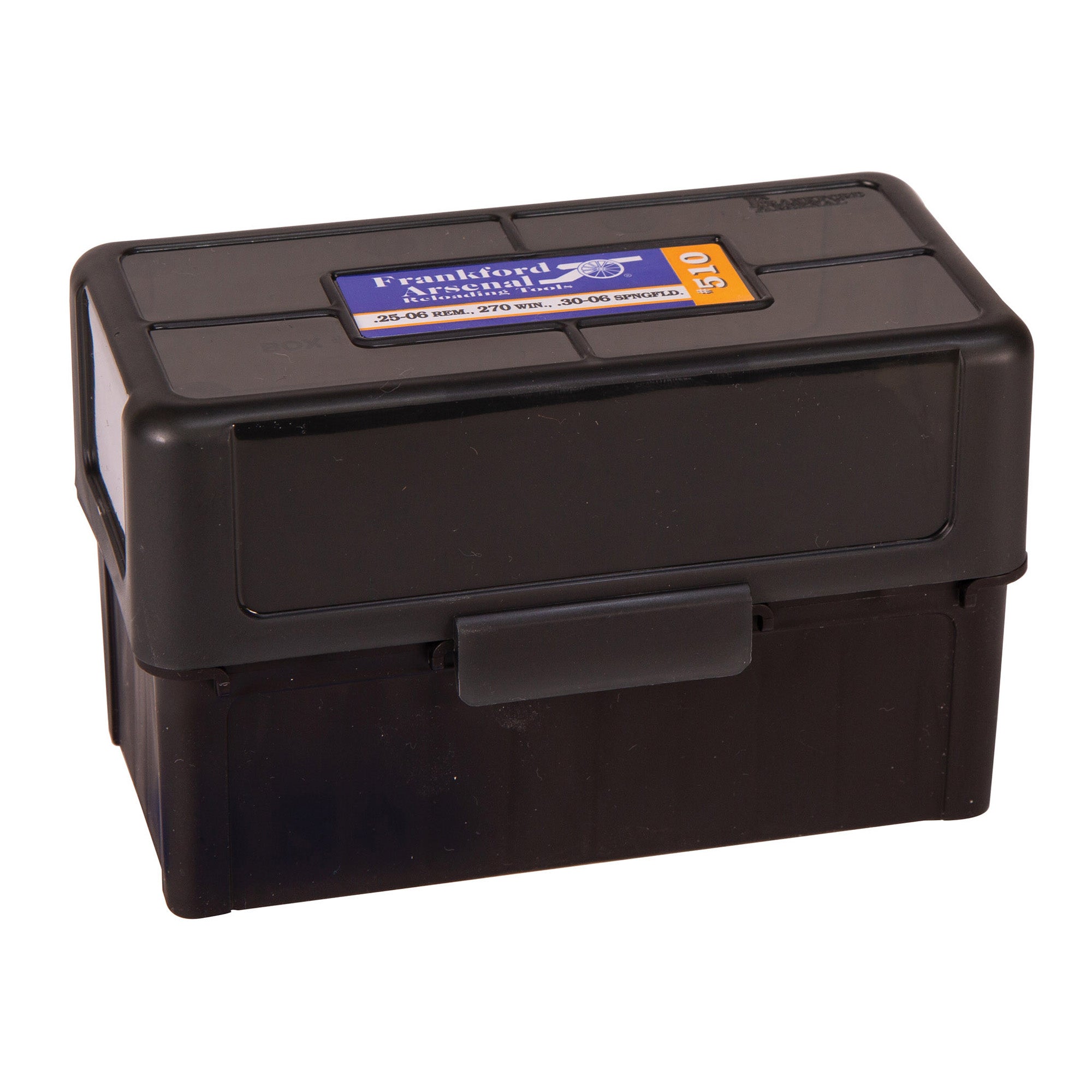 Frankford Arsenal Hinge-Top Ammo Box for 50 Rounds - Durable Plastic Storage Solution