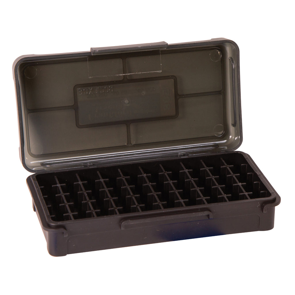 Frankford Arsenal Hinge-Top Ammo Box for 10mm Auto, 40 S&W, 45 ACP, and 45 Auto Rim - Durable Plastic Storage Container
