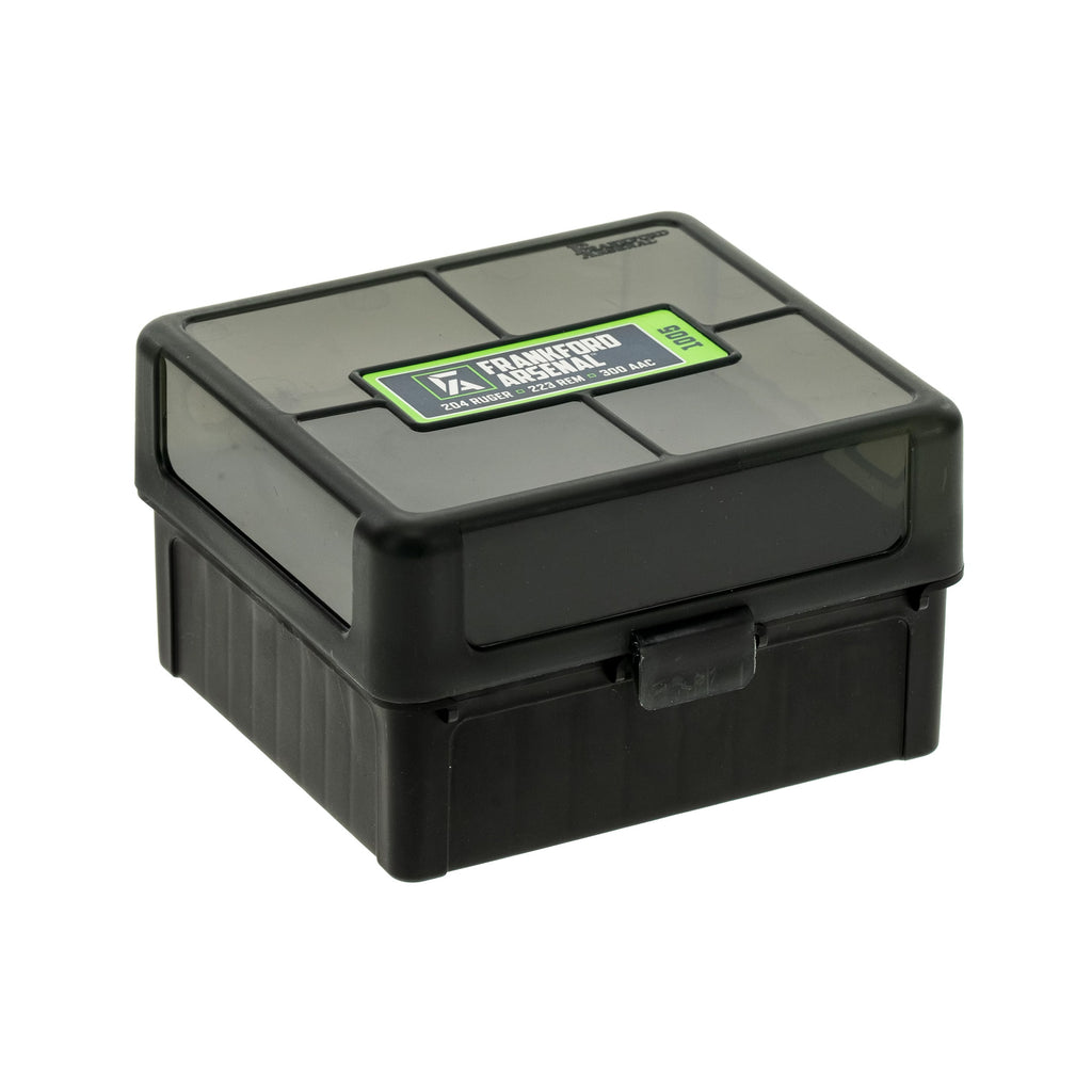 Frankford Arsenal Hinge-Top Ammo Box for 17, 222 & 223 Calibers - Durable Plastic Storage Solution