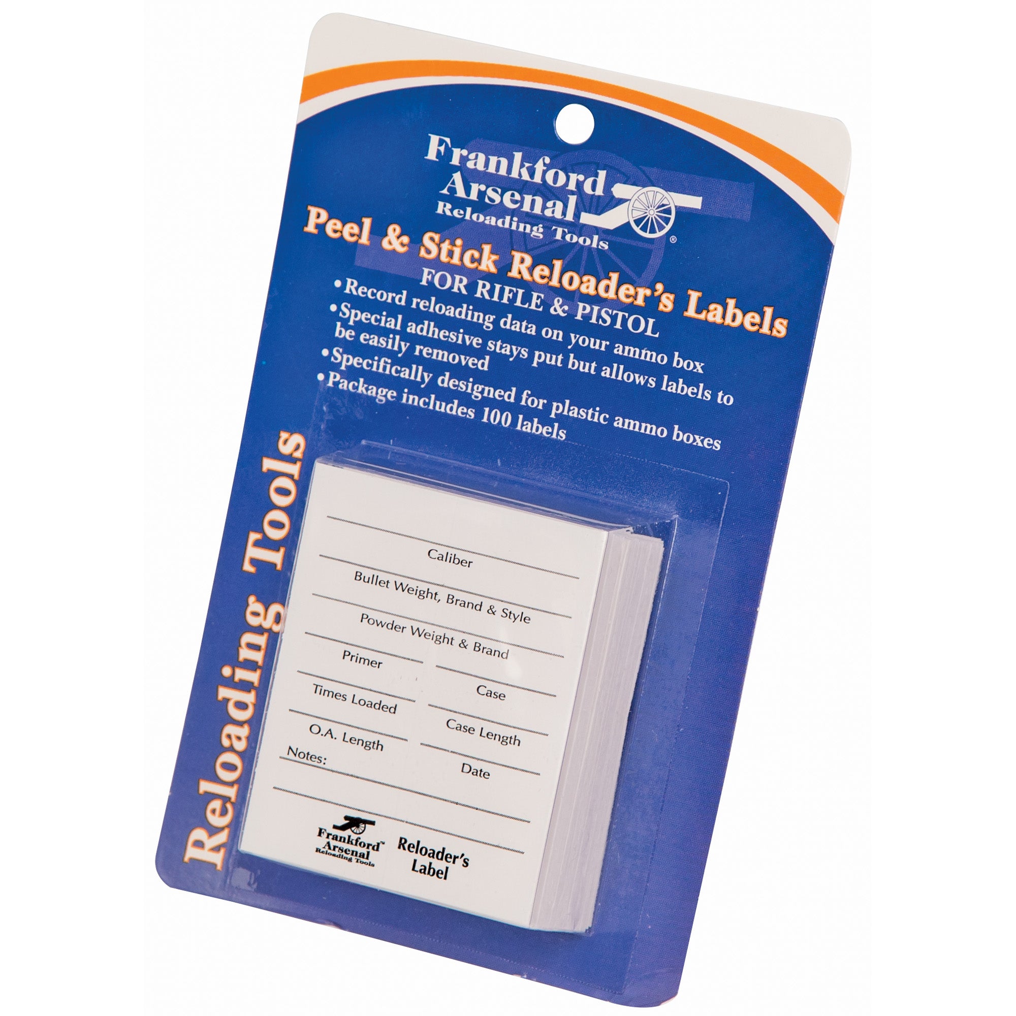 Frankford Arsenal Pistol and Rifle Reloader's Labels (Part #202364) – 100 Pack