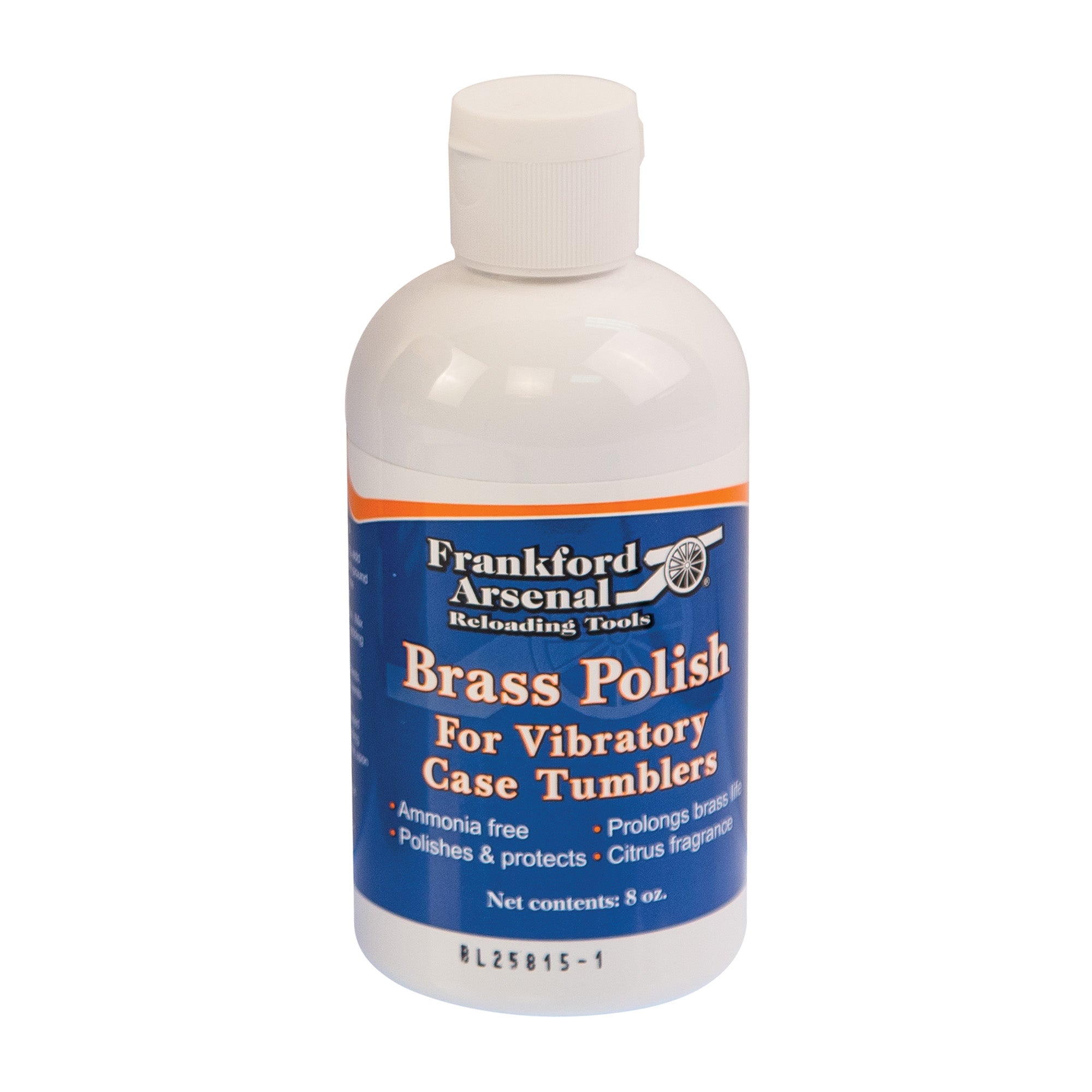 Frankford Arsenal Brass Polish 8 oz – Ammonia-Free Brass Cleaner with Citrus Fragrance
