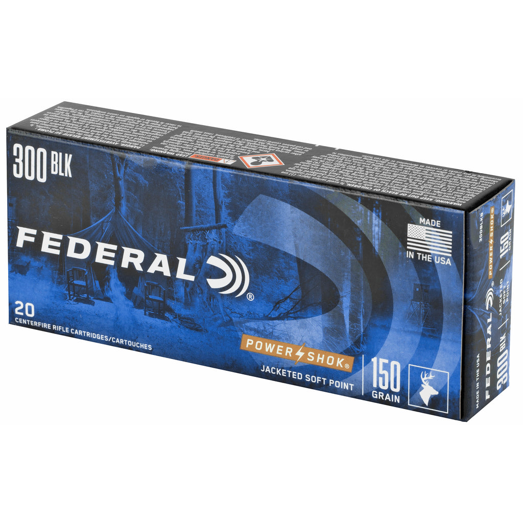 Federal PowerShok 300 Blackout 150 Grain Solid Base Rifle Ammunition (20 Rounds)