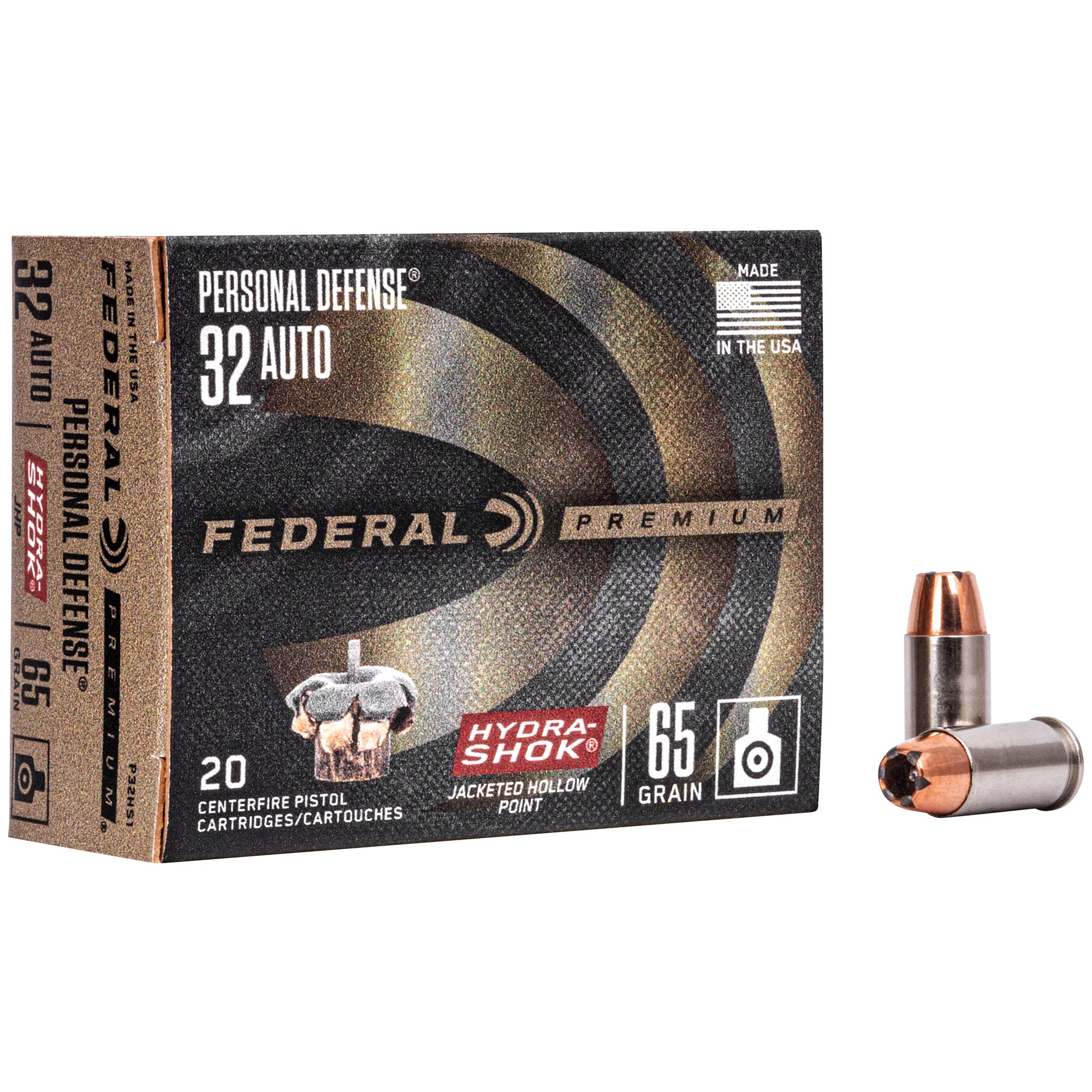 Federal Hydra-Shok 32 ACP 65-Grain Hollow Point Ammunition (Part No. P32HS1)