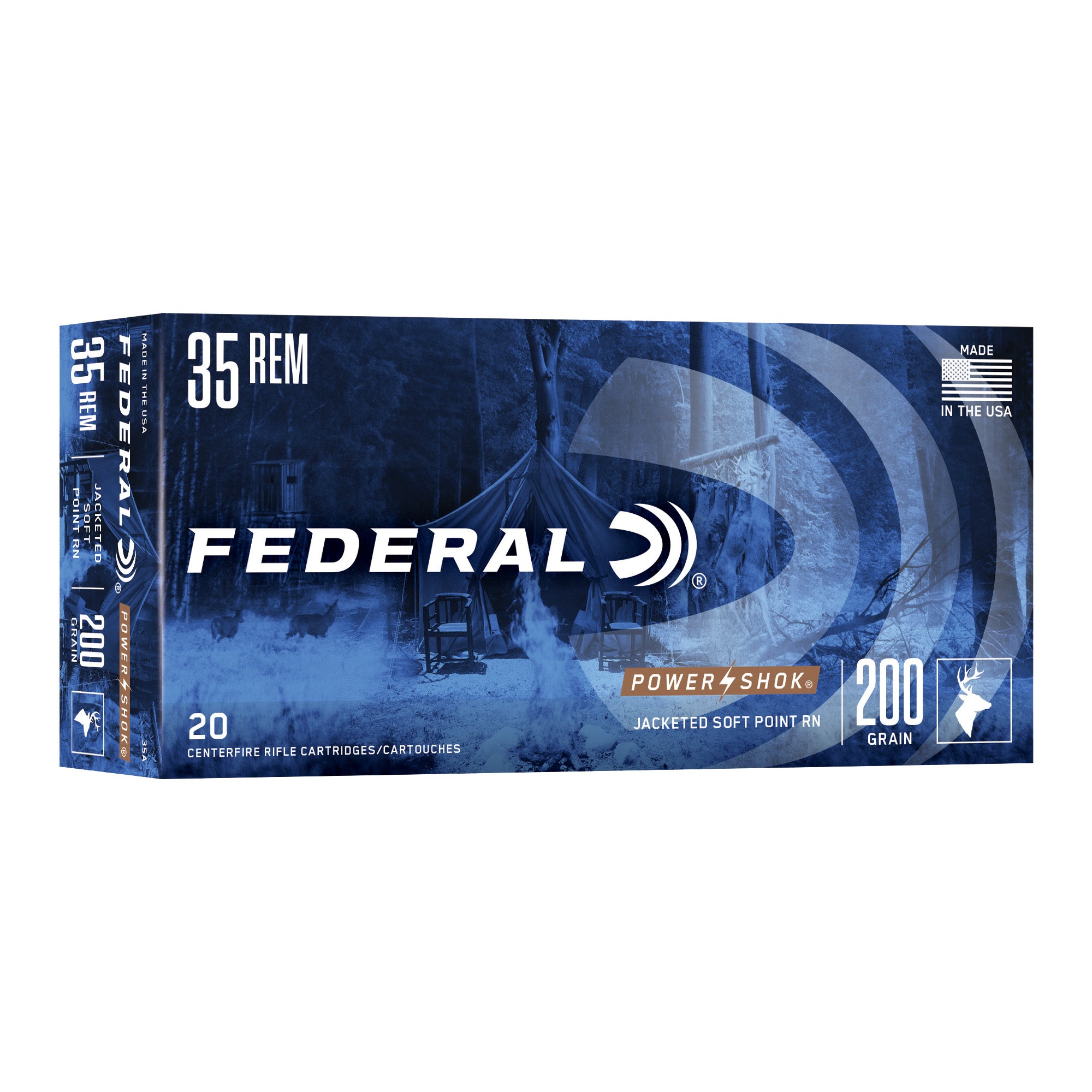 Federal PowerShok 35 Remington 200-Grain Solid Base Hunting Bullets - Pack of 20