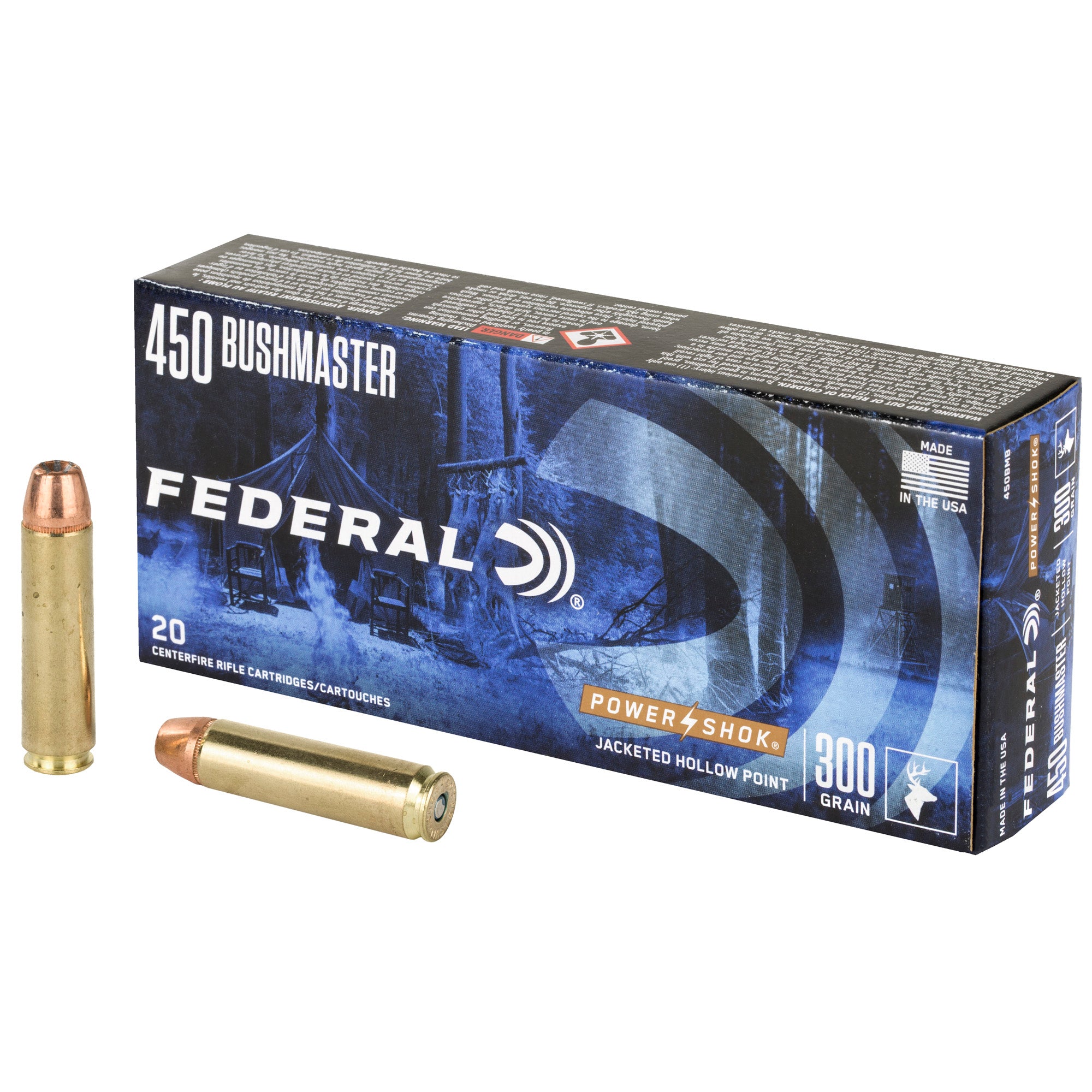 Federal PowerShok .450 Bushmaster Hollow Point Hunting Bullets – 300 Grain, 20/Box