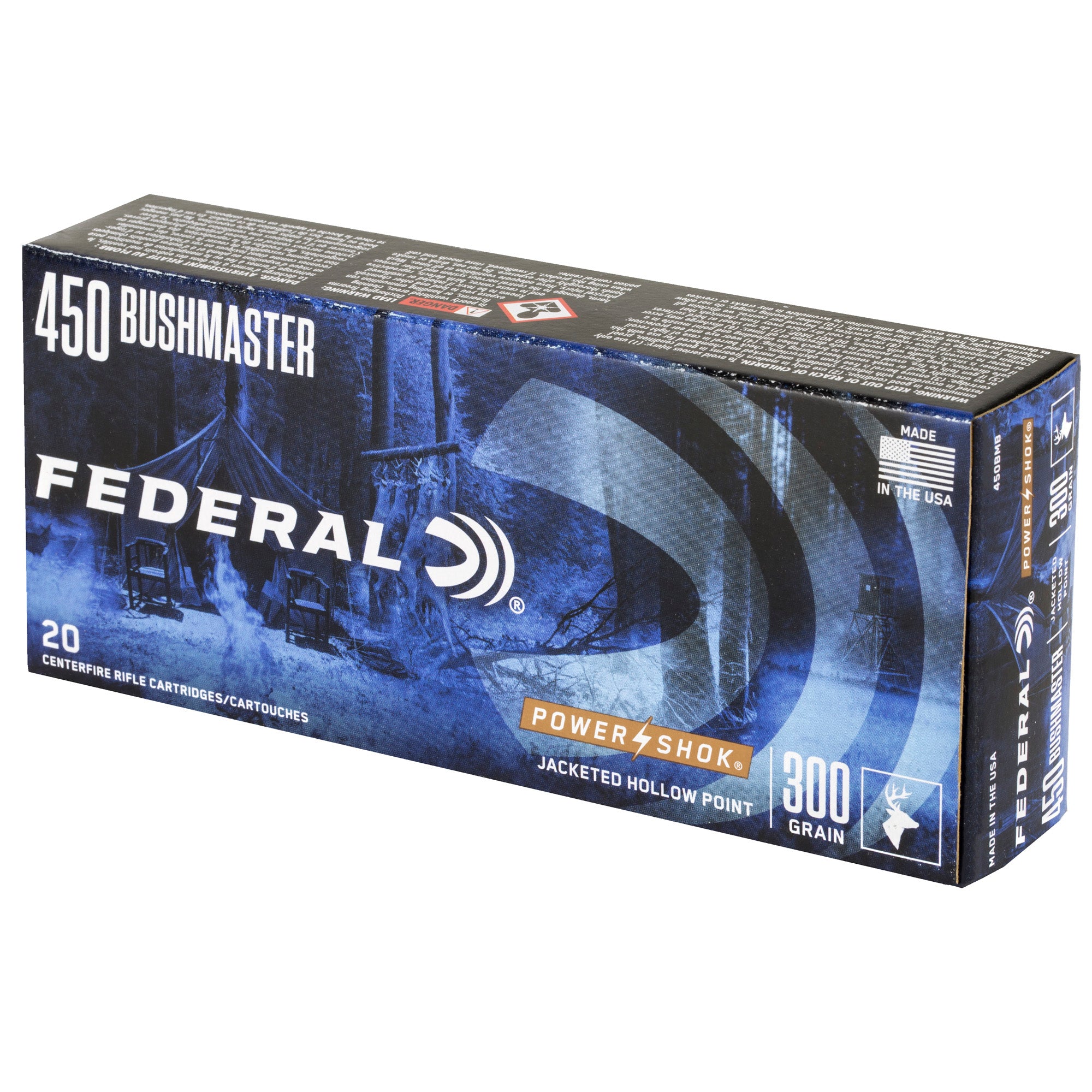 Federal PowerShok .450 Bushmaster Hollow Point Hunting Bullets – 300 Grain, 20/Box