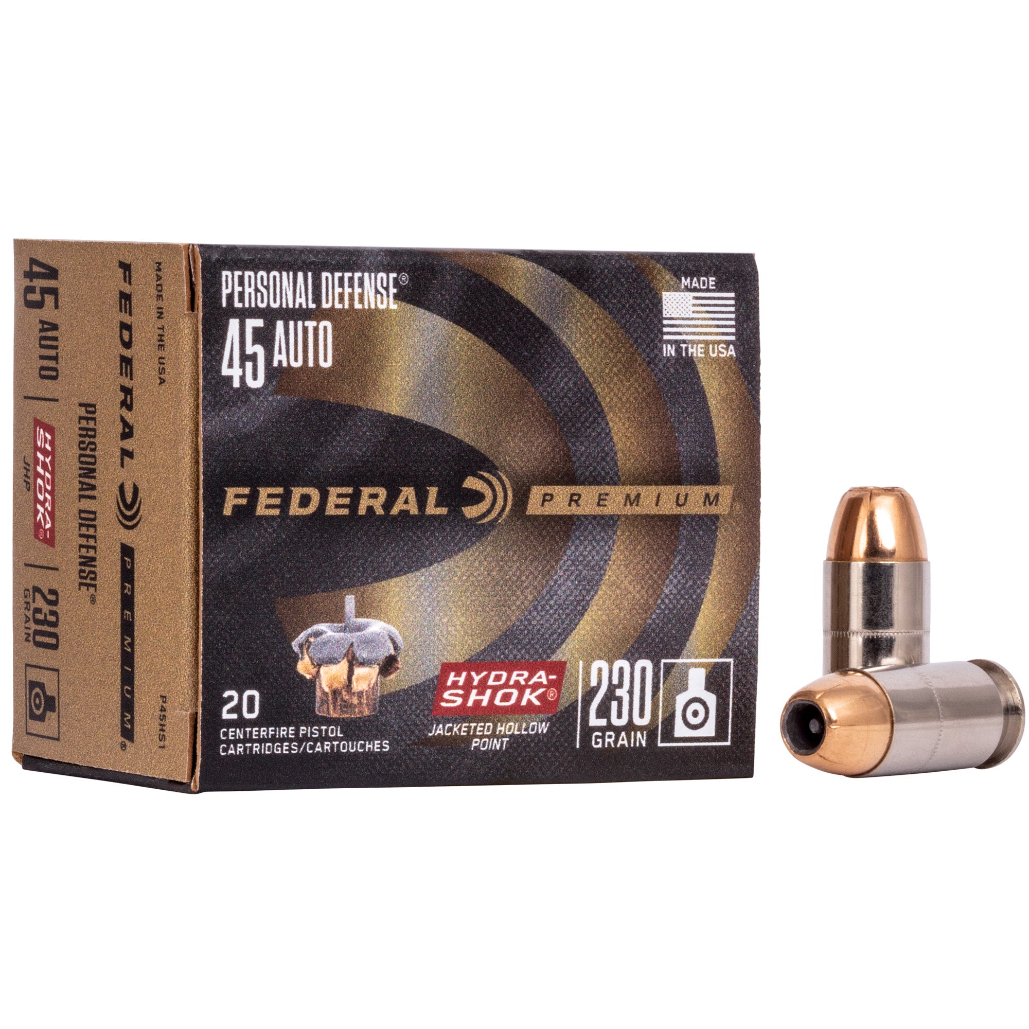 Federal Hydra-Shok 45 ACP 230-Grain Hollow Point Ammo - Reliable Personal Defense