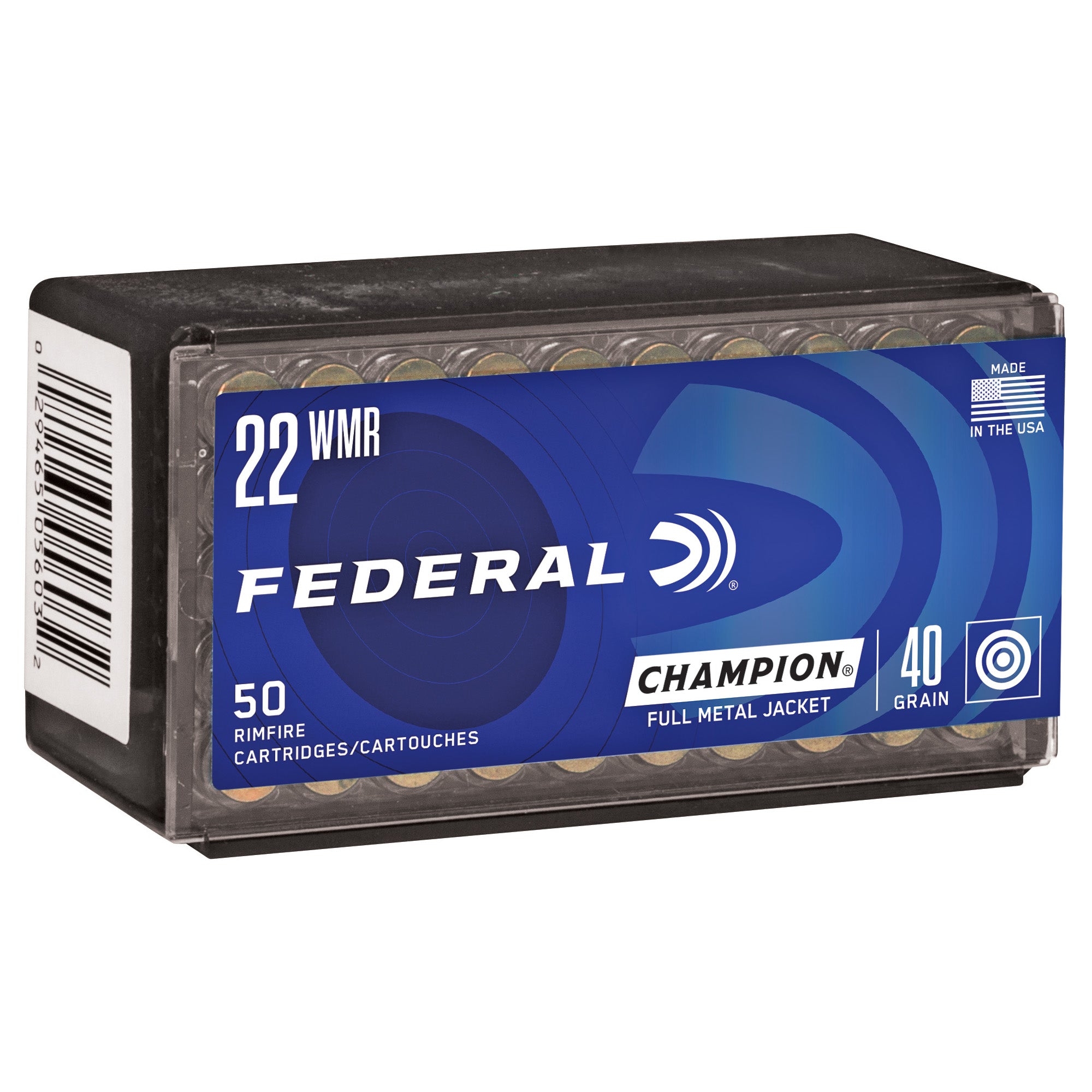 Federal Champion .22 WMR 40-Grain Full Metal Jacket Ammunition - 50 Rounds per Box