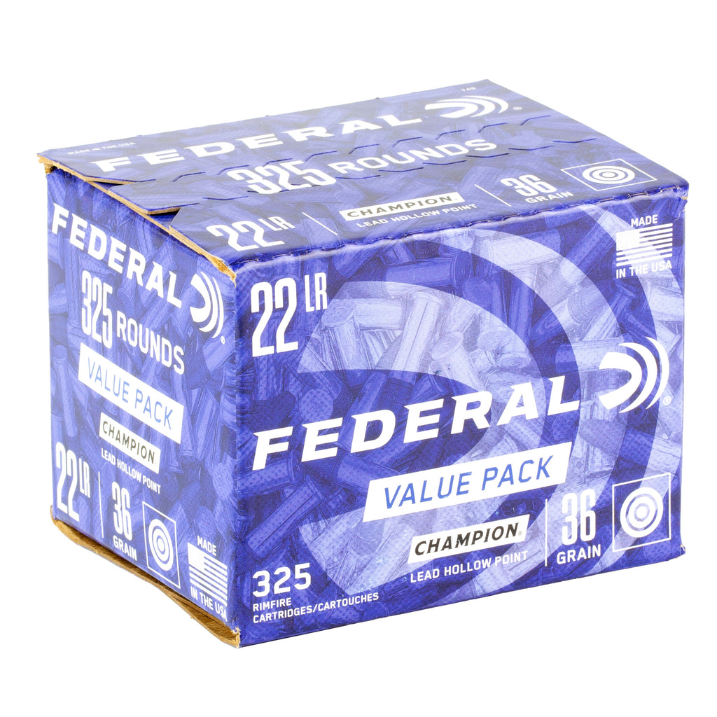 Federal 22LR Lead Hollow Point Ammunition – 36 Grain, 325 Rounds per Box