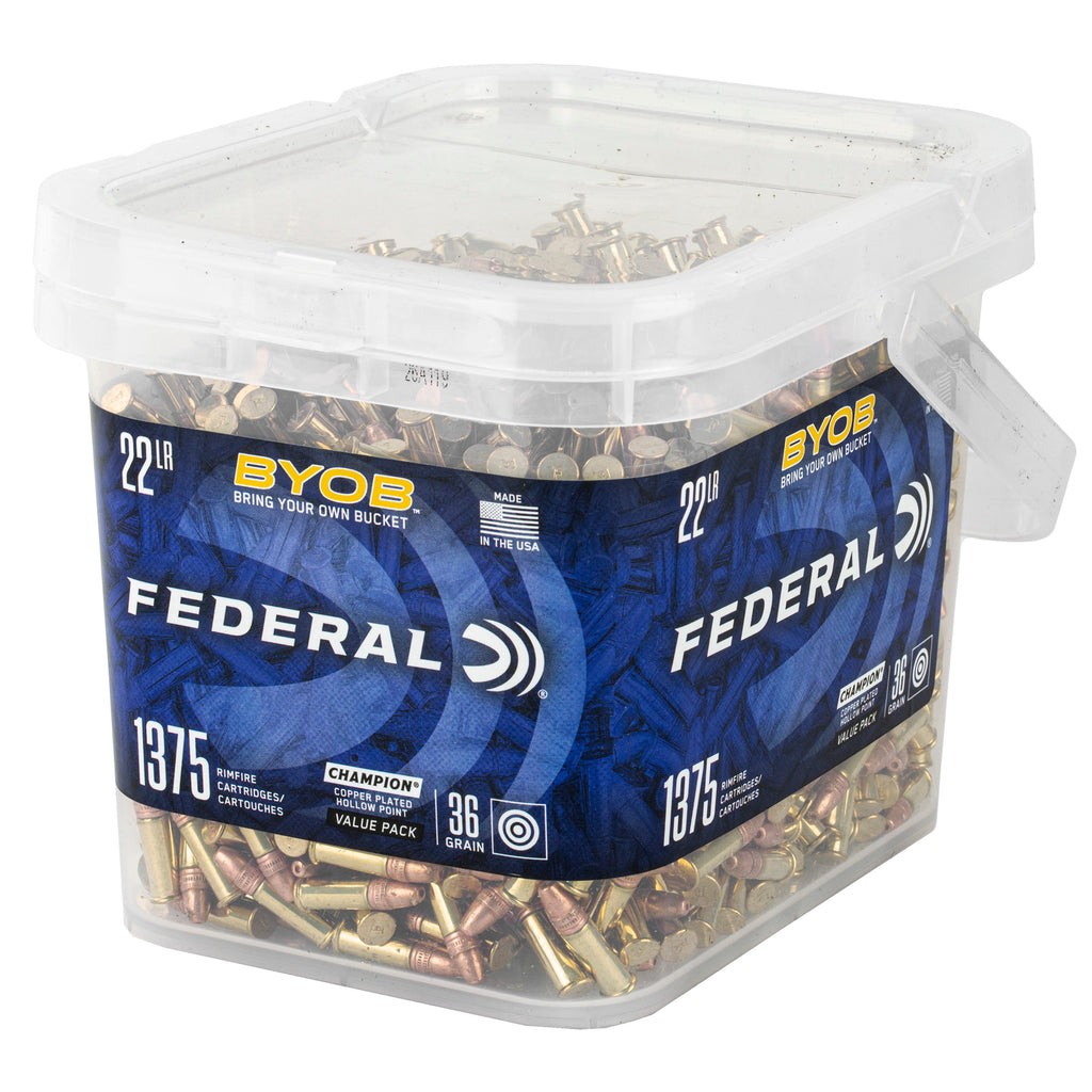 Federal BYOB Rimfire Buckets and Bottles 22 LR 36 Grain Hollow Point – Bulk Pack of 2,750 Rounds