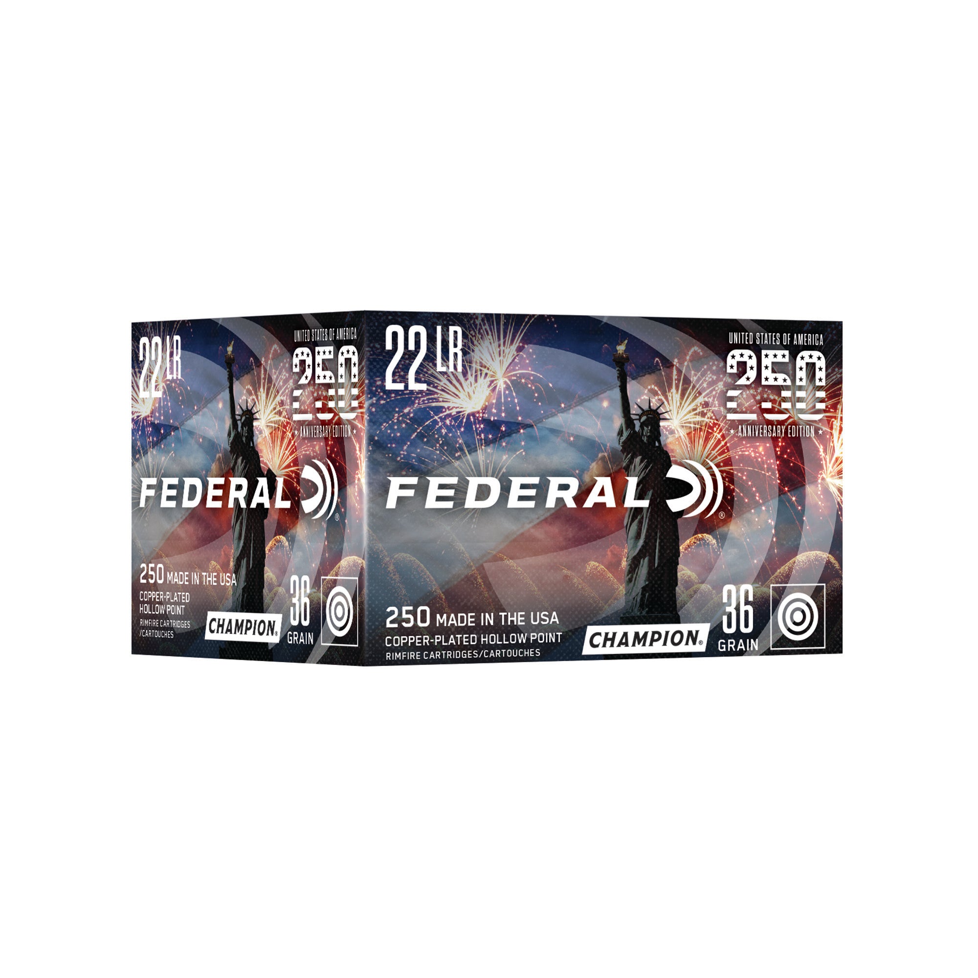 Federal Champion 22 LR 36-Grain Copper HP Ammunition - Limited Edition 250th Anniversary