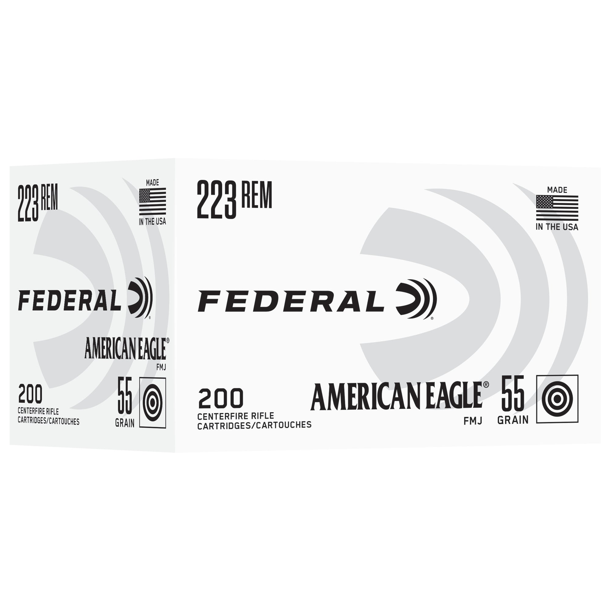 Federal American Eagle .223 Remington 55 Grain FMJ Ammunition - Box of 200 Rounds