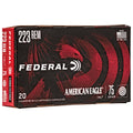 Federal American Eagle .223 Remington 75 Grain Total Metal Jacket Ammunition - 20 Rounds per Box, 500 Rounds per Case