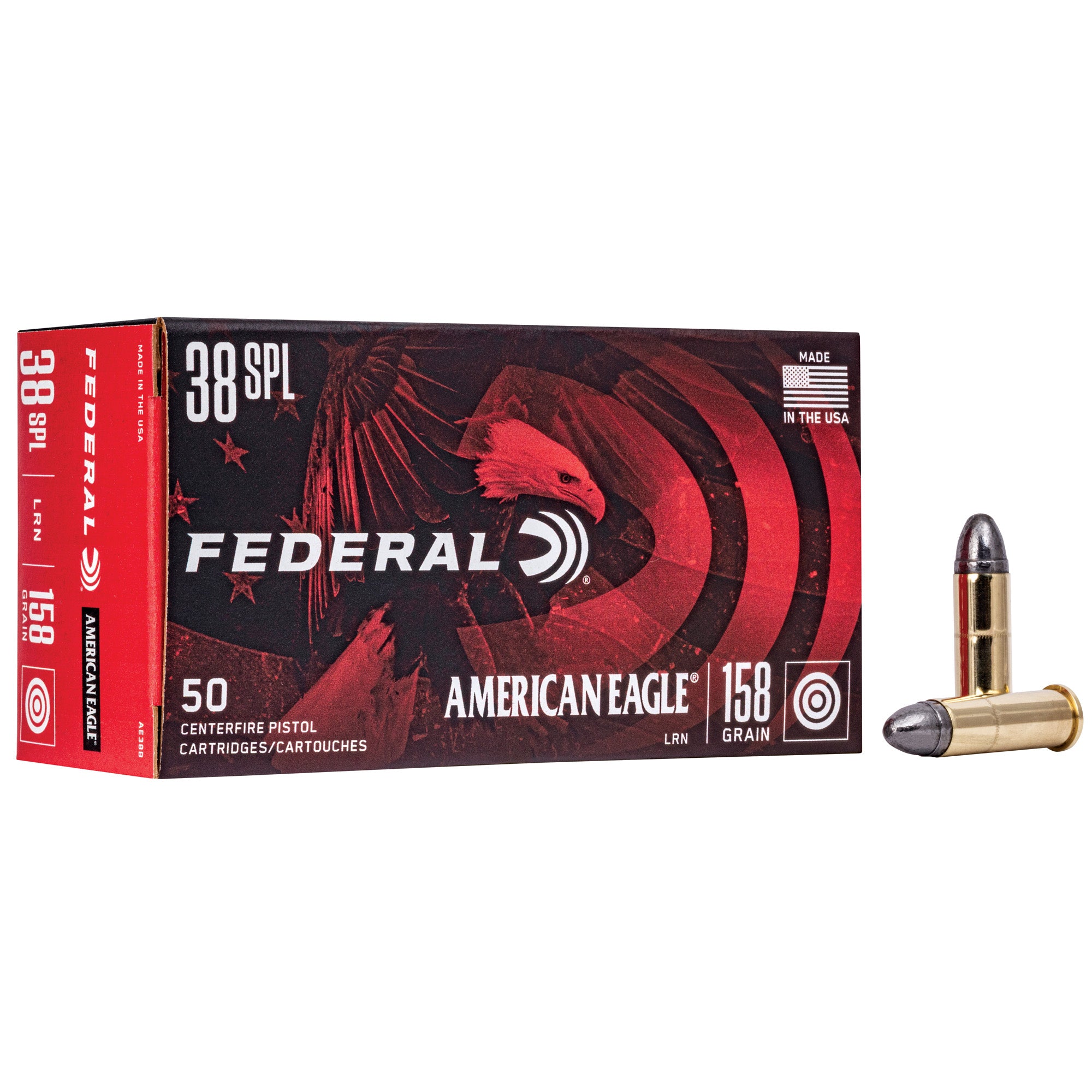 Federal EAGLE Syntech 38 Special 158 Grain Lead Round Nose Ammunition, Subsonic — 50 Rounds per Box