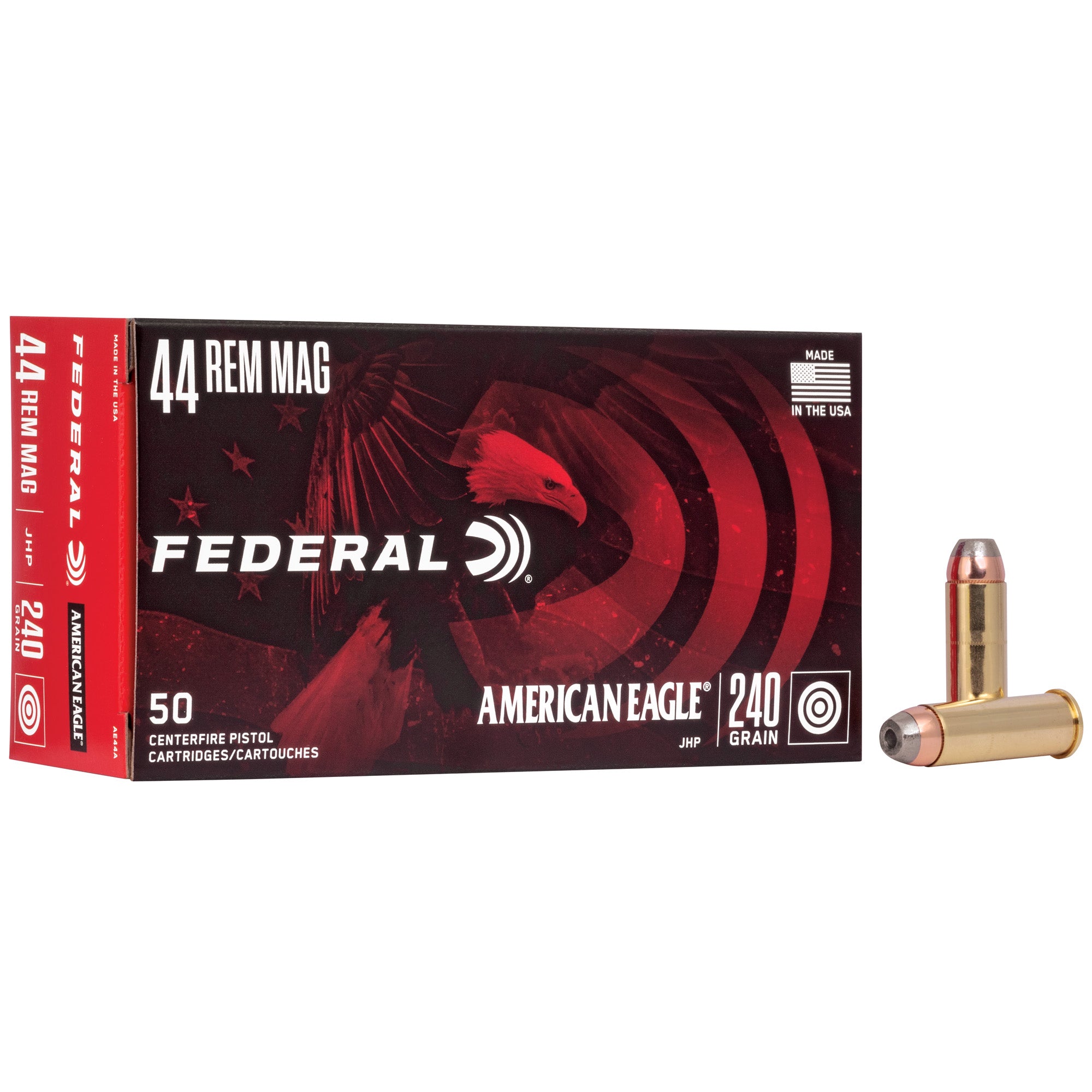 Federal American Eagle 44 Magnum 240-Grain Subsonic Hollow Point Ammo - 50 Rounds