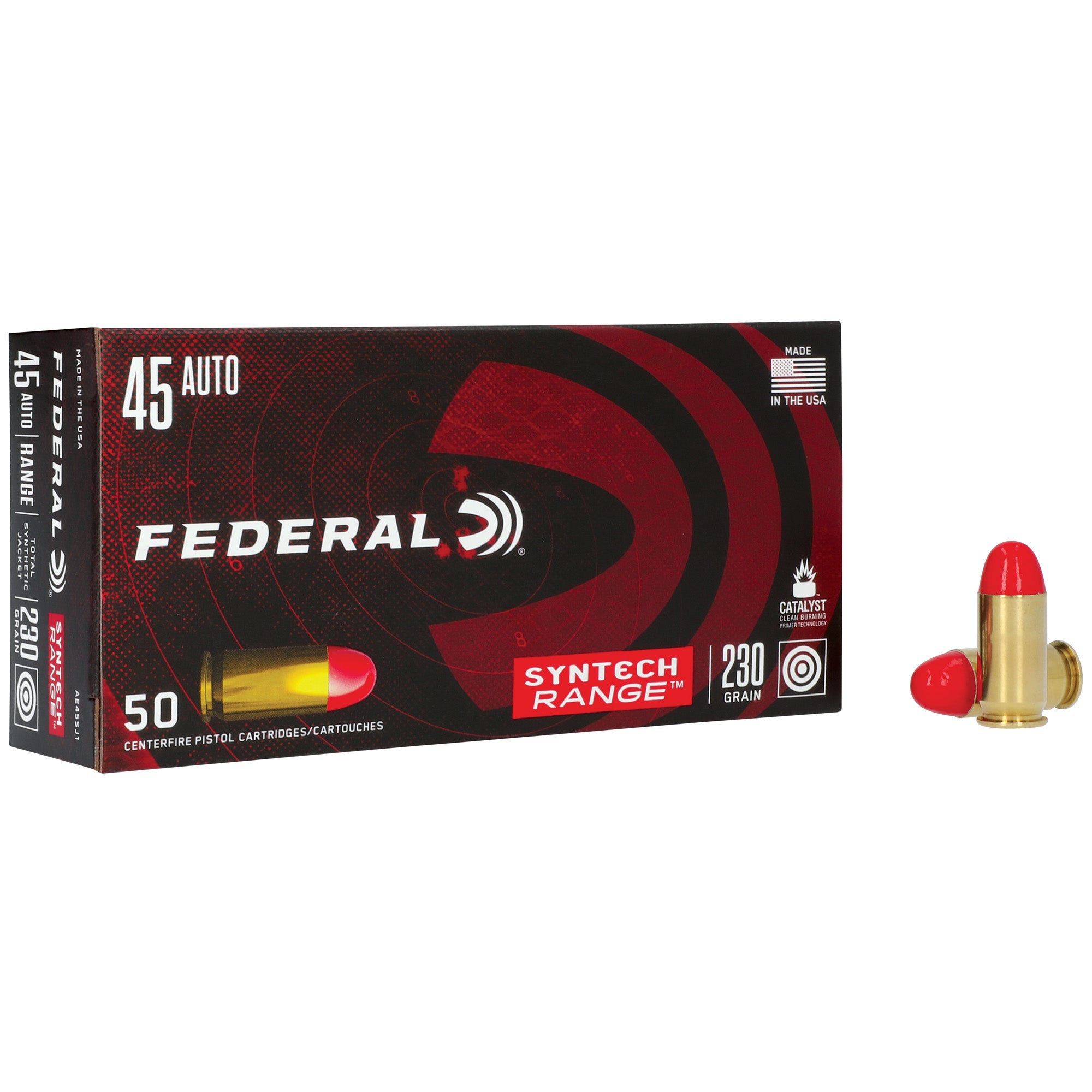 Federal Syntech Subsonic 45 ACP 230-Grain Total Synthetic Jacket Ammunition, 50 Rounds per Box