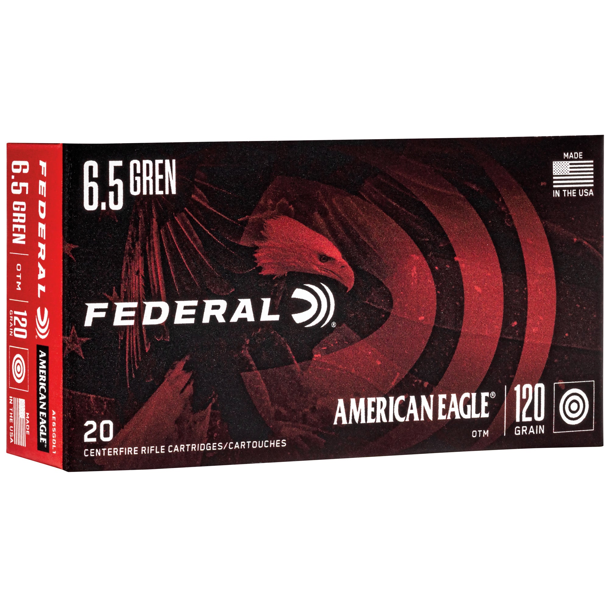 Federal American Eagle 6.5 Grendel 120 Grain Open Tip Match Rifle Ammunition (20 Rounds Per Box)