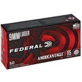 Federal American Eagle 9mm 115 Grain FMJ Ammunition – Subsonic Full Metal Jacket, 50 Rounds per Box