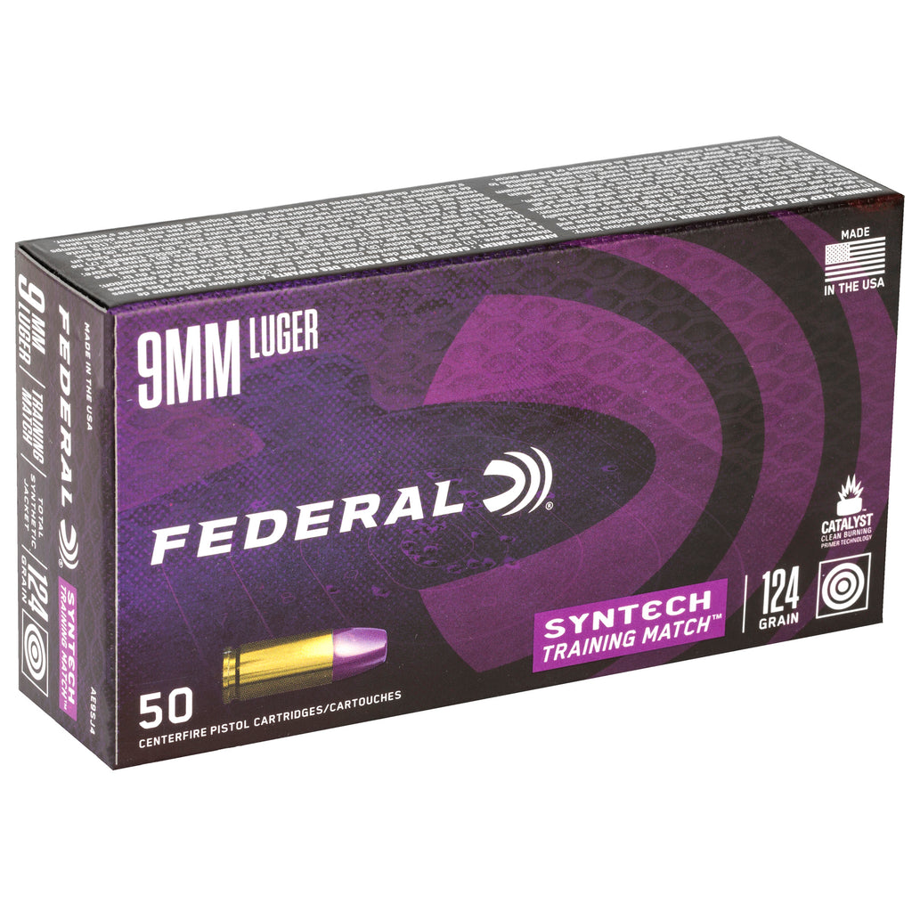 Federal Syntech 9mm 124 Grain Training Match Ammunition - Total Synthetic Jacket
