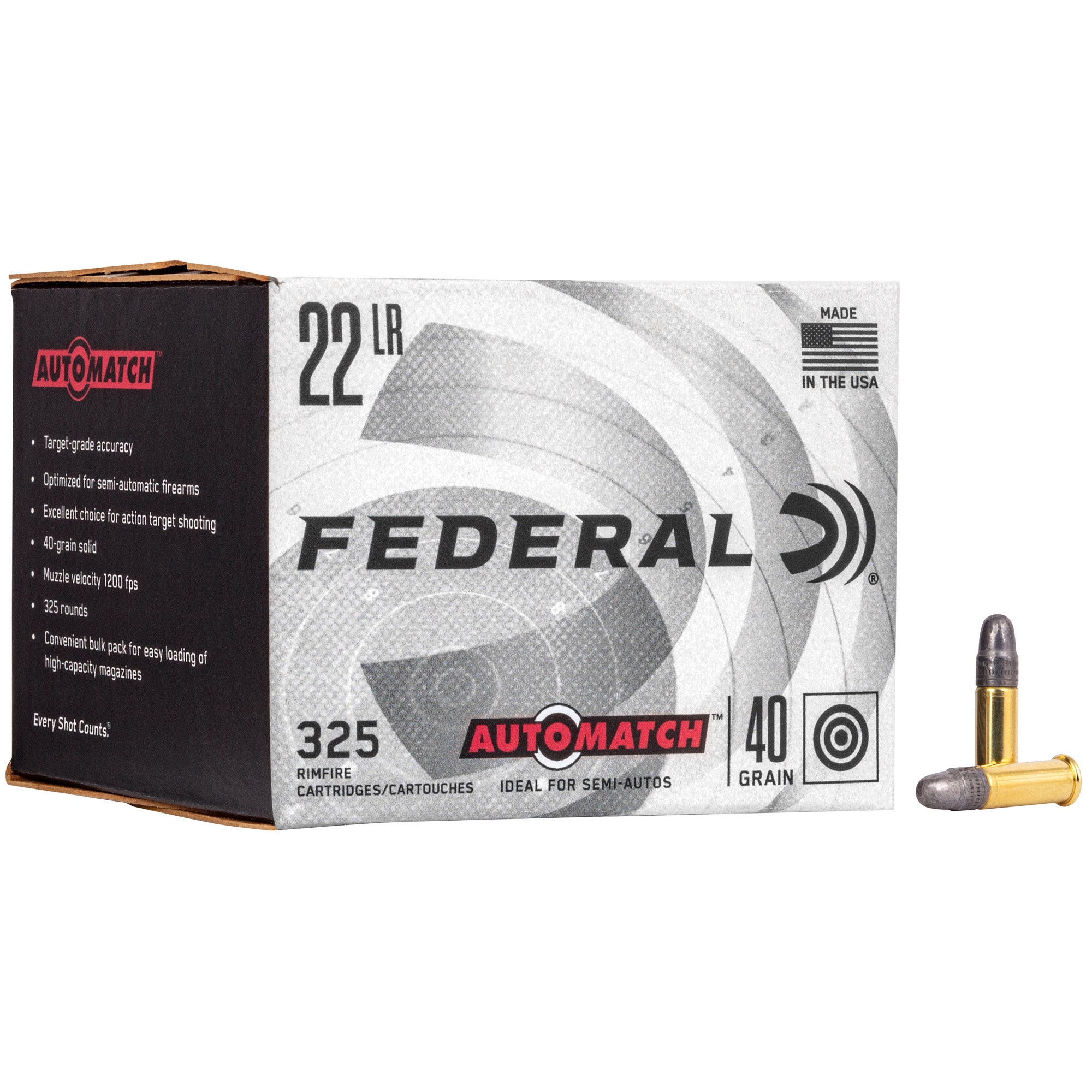 Federal Champion .22 LR 40 Grain Solid Point Ammunition – 325 Rounds per Box