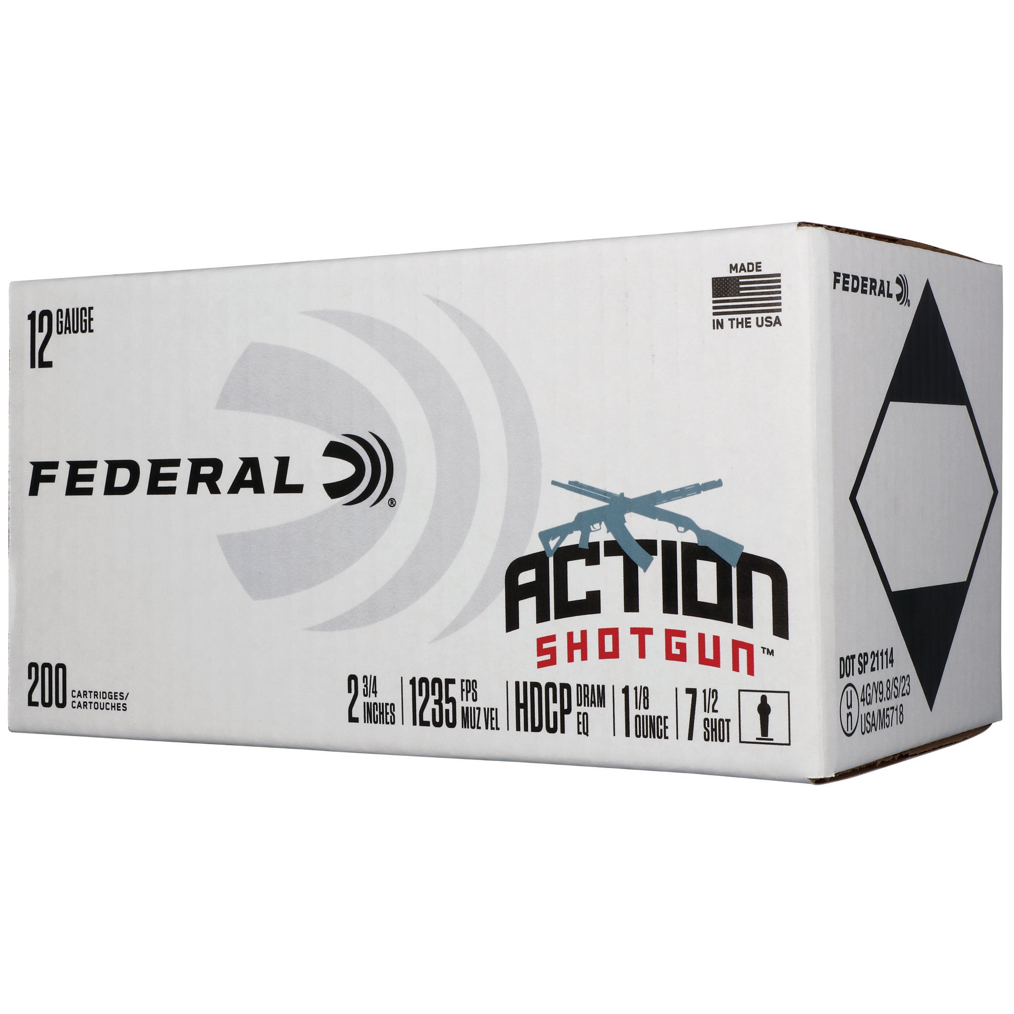 Federal Action Shotgun 12 Gauge #7.5 Shot - 1 1/8 oz, 200 Rounds