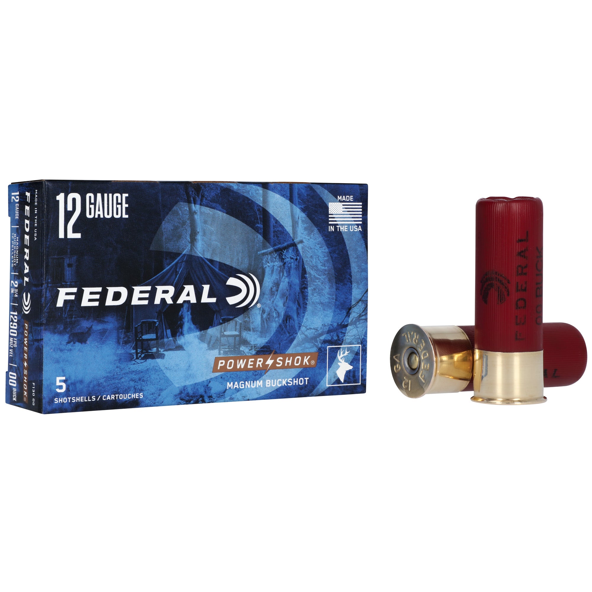 Federal PowerShok 12 Gauge 00 Buckshot – 2.75 Inch Shells for Hunting and Home Defense