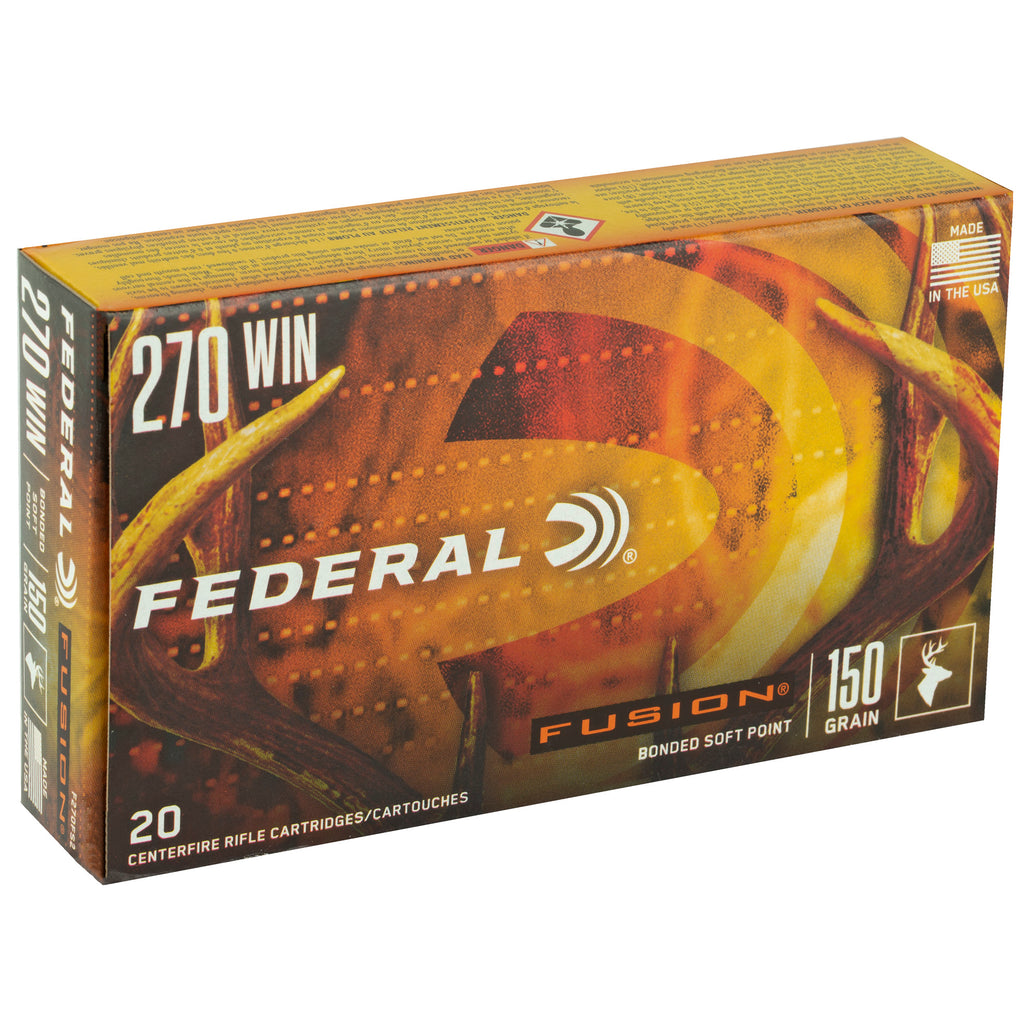 Federal Fusion 270 Winchester 150 Grain Boat Tail Rifle Ammunition - 20 Rounds per Box
