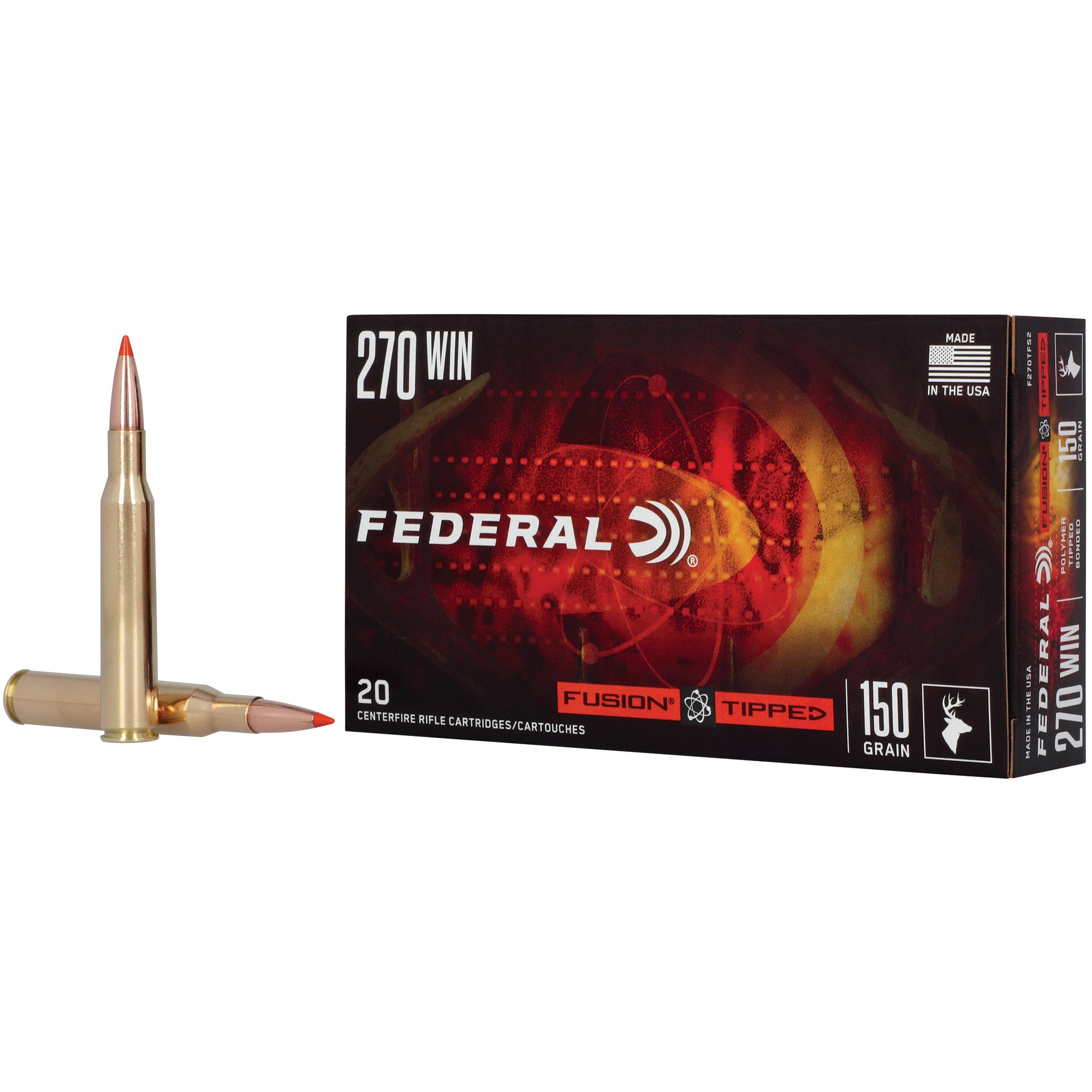 Federal Fusion Tipped .270 Winchester 150 Grain Polymer Tip Ammunition (20/200)