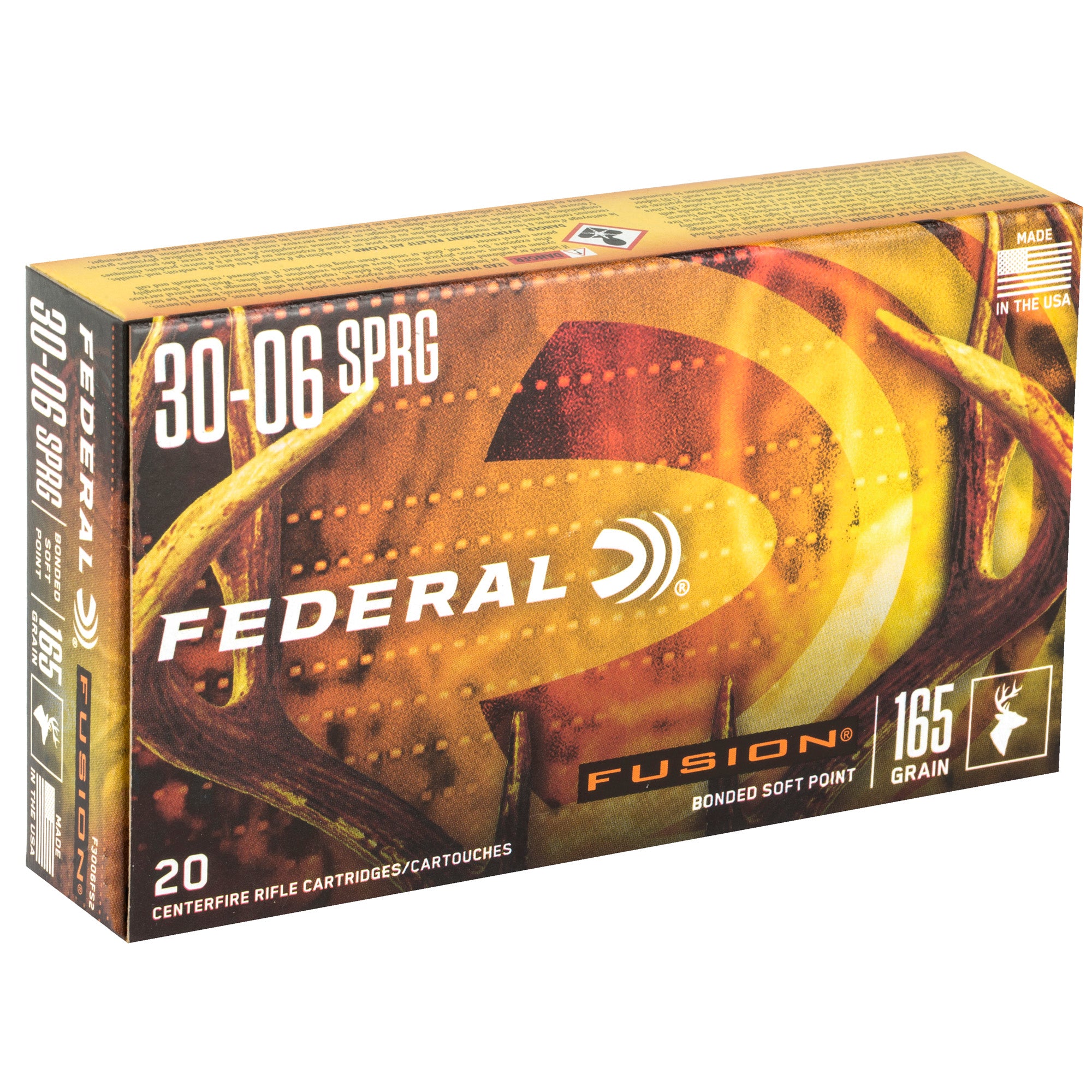Federal Fusion 30-06 Springfield 165-Grain Boat Tail Rifle Ammunition (20 Rounds per Box)