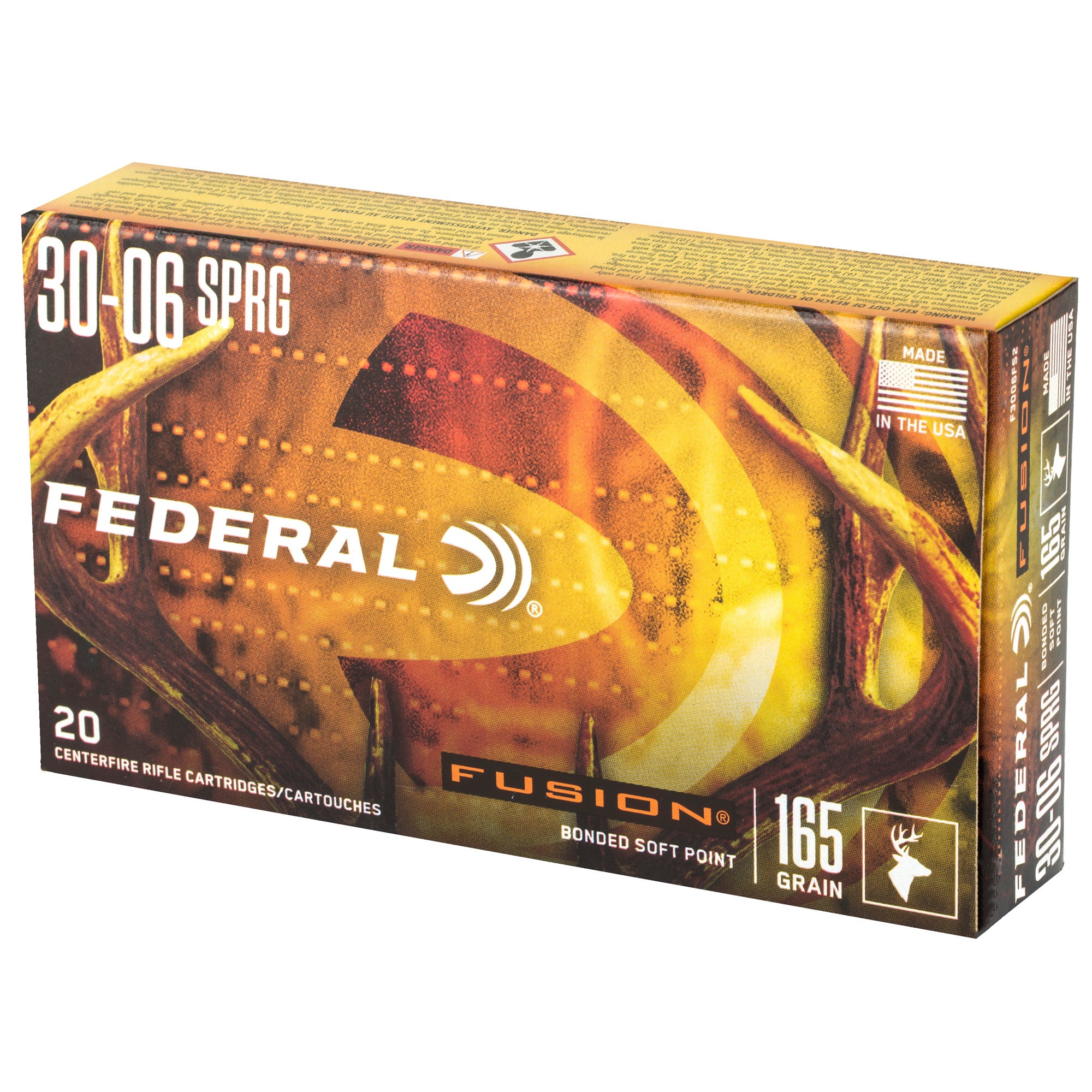 Federal Fusion 30-06 Springfield 165-Grain Boat Tail Rifle Ammunition (20 Rounds per Box)