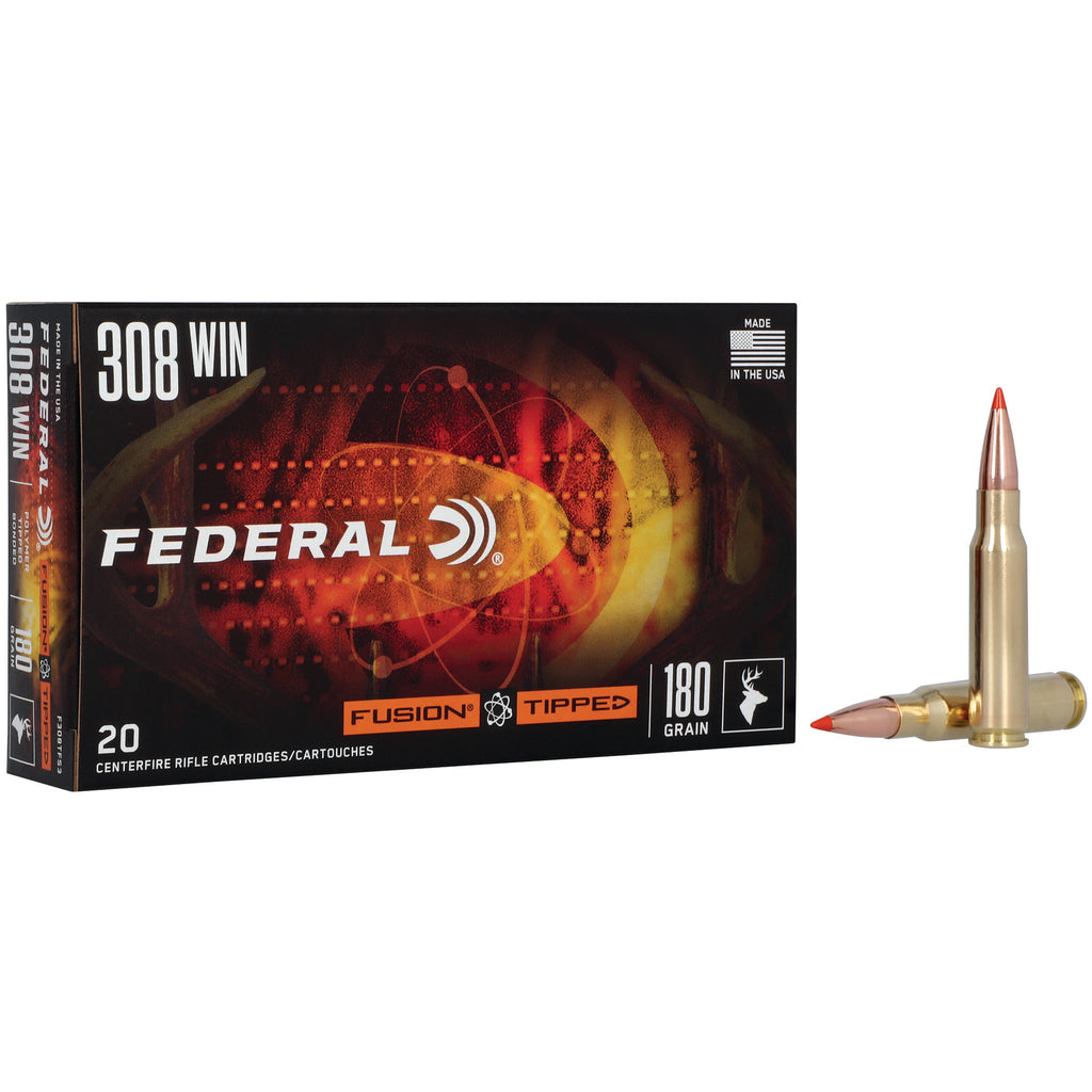 Federal Fusion Tipped .308 Winchester 180-Grain Polymer Tip Ammunition - 20 Rounds per Box
