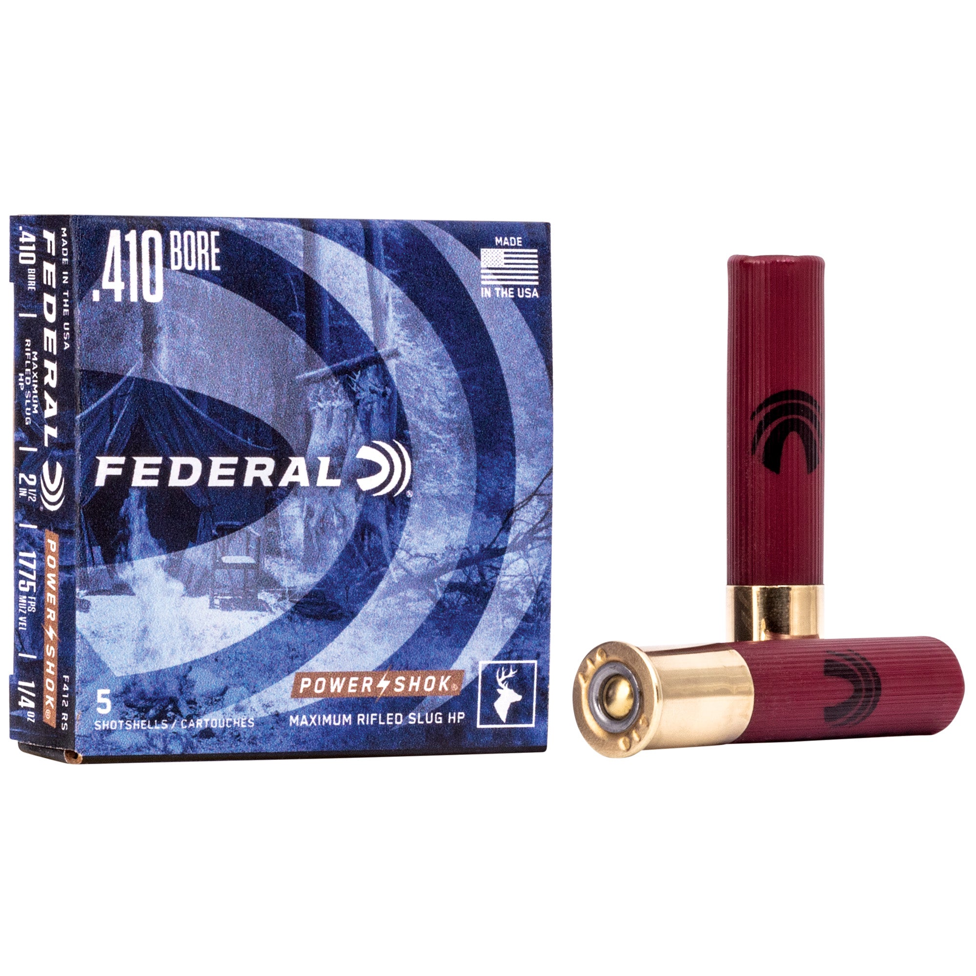 Federal PowerShok .410 Bore 2.5 inch Rifled Slugs, Pack of 5