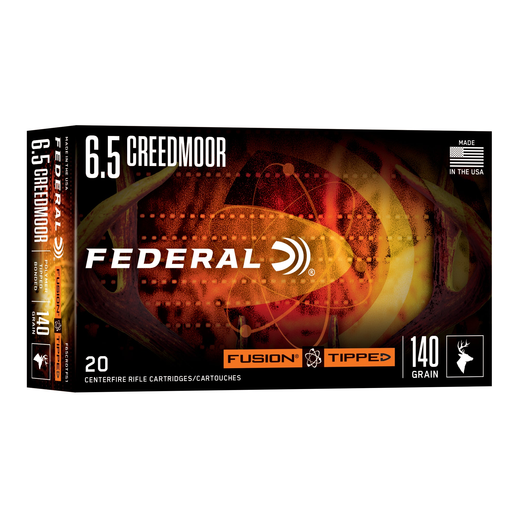 Federal Fusion Tipped 6.5 Creedmoor 140 Grain Rifle Ammunition - 20 Rounds