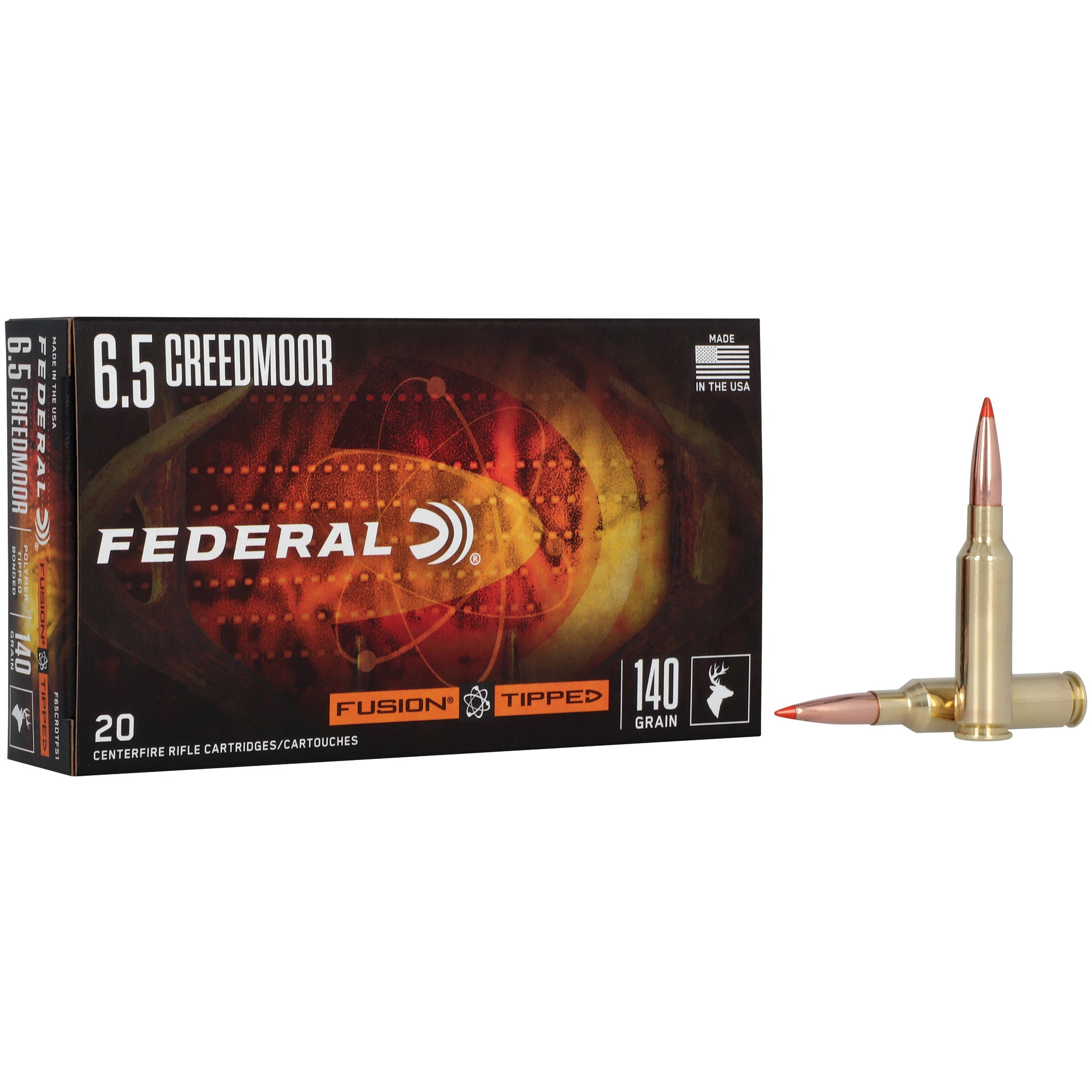 Federal Fusion Tipped 6.5 Creedmoor 140 Grain Rifle Ammunition - 20 Rounds
