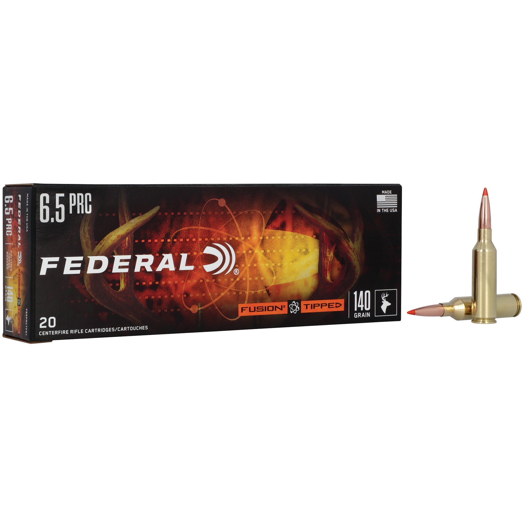 Federal Fusion Tipped 6.5 PRC Ammo – 140 Grain Polymer Tip, 20 Rounds per Box