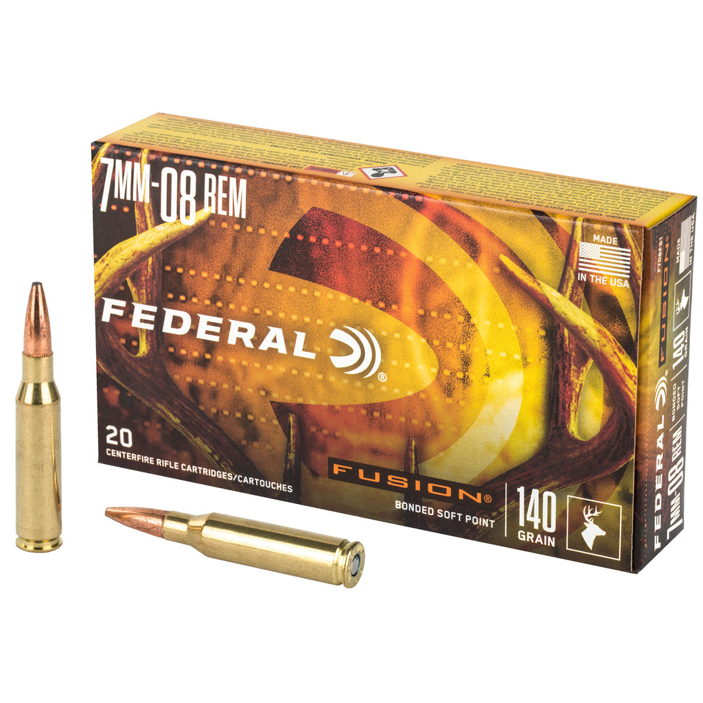 Federal Fusion 7mm-08 140 Grain Boat Tail Rifle Ammunition - 20 Rounds per Box