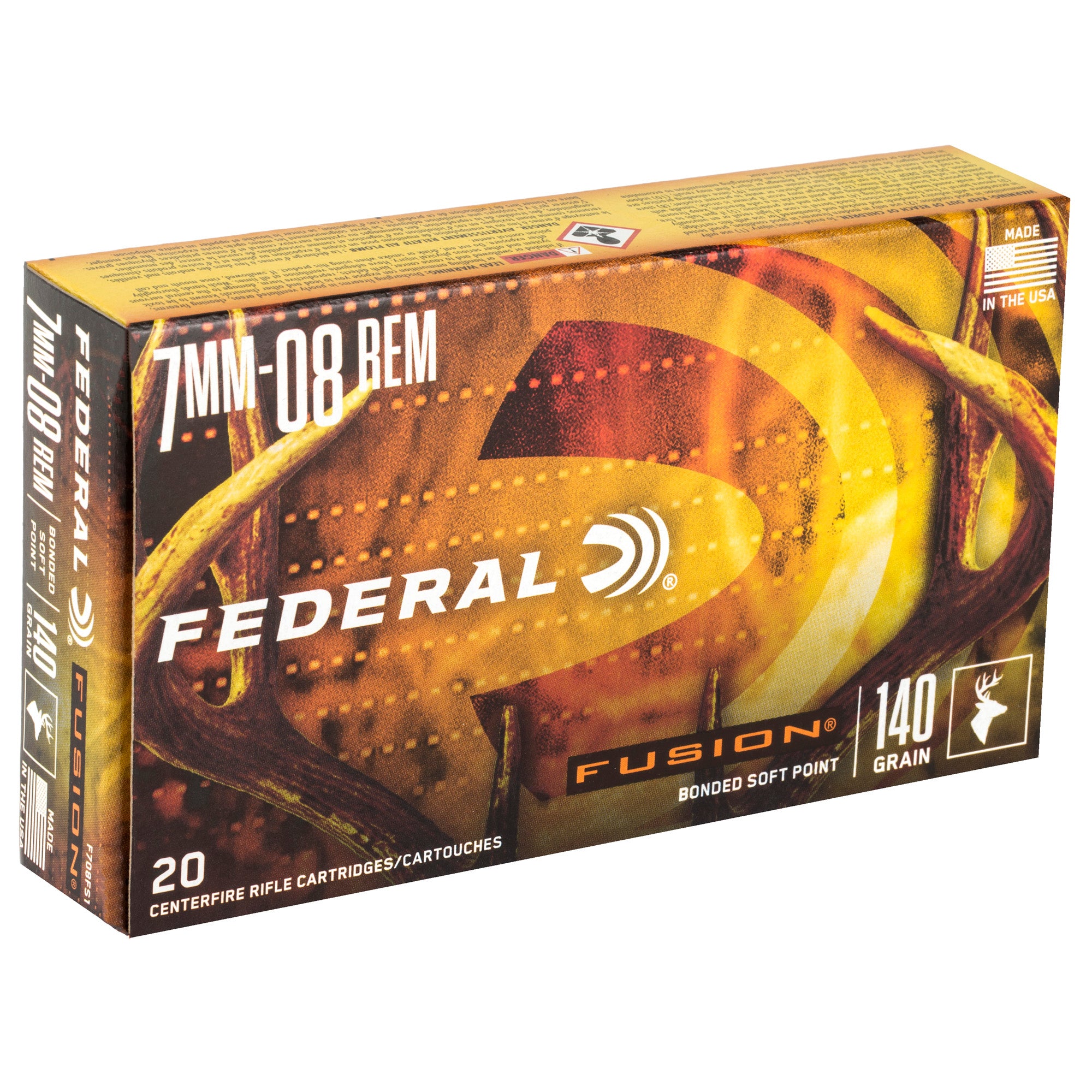 Federal Fusion 7mm-08 140 Grain Boat Tail Rifle Ammunition - 20 Rounds per Box