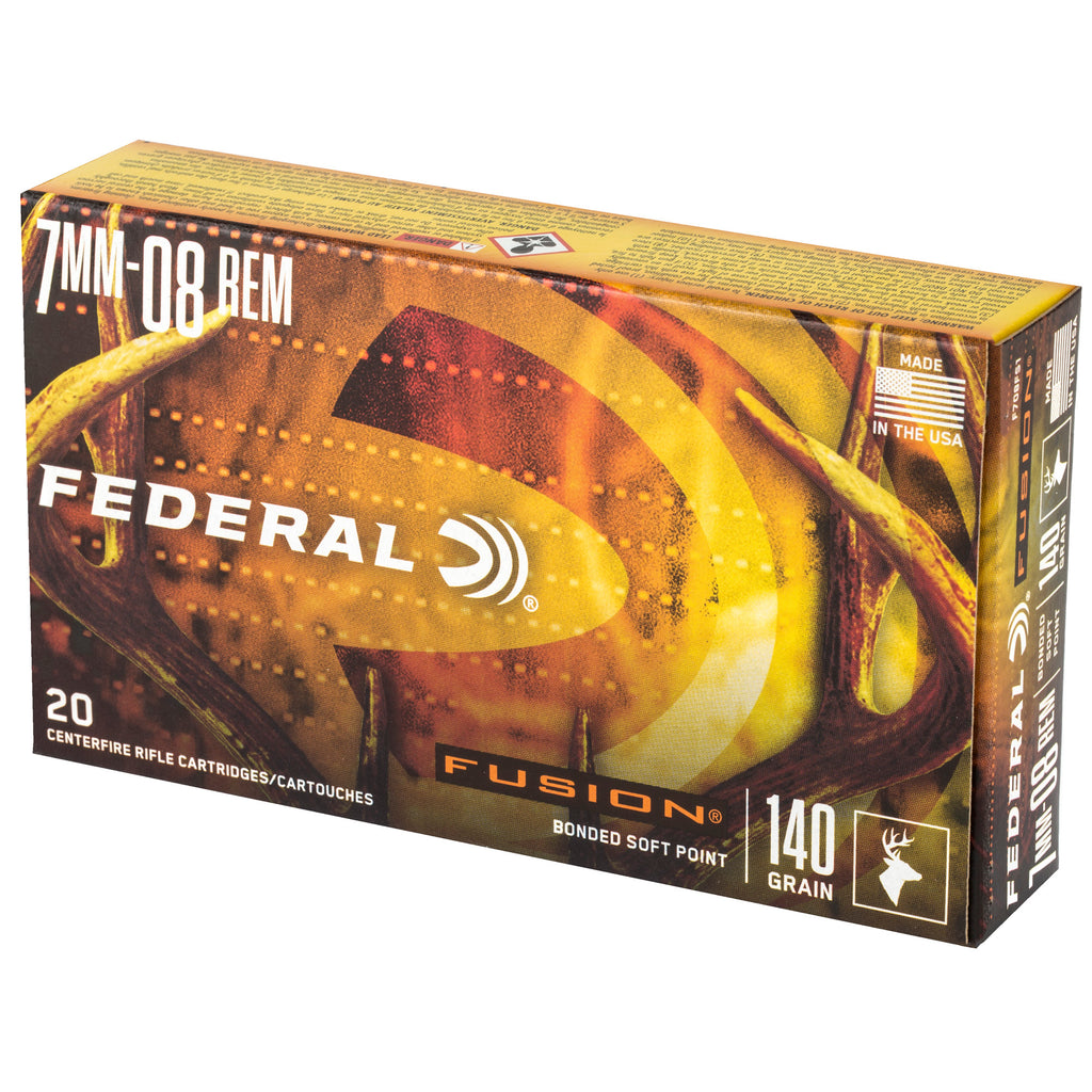 Federal Fusion 7mm-08 140 Grain Boat Tail Rifle Ammunition - 20 Rounds per Box