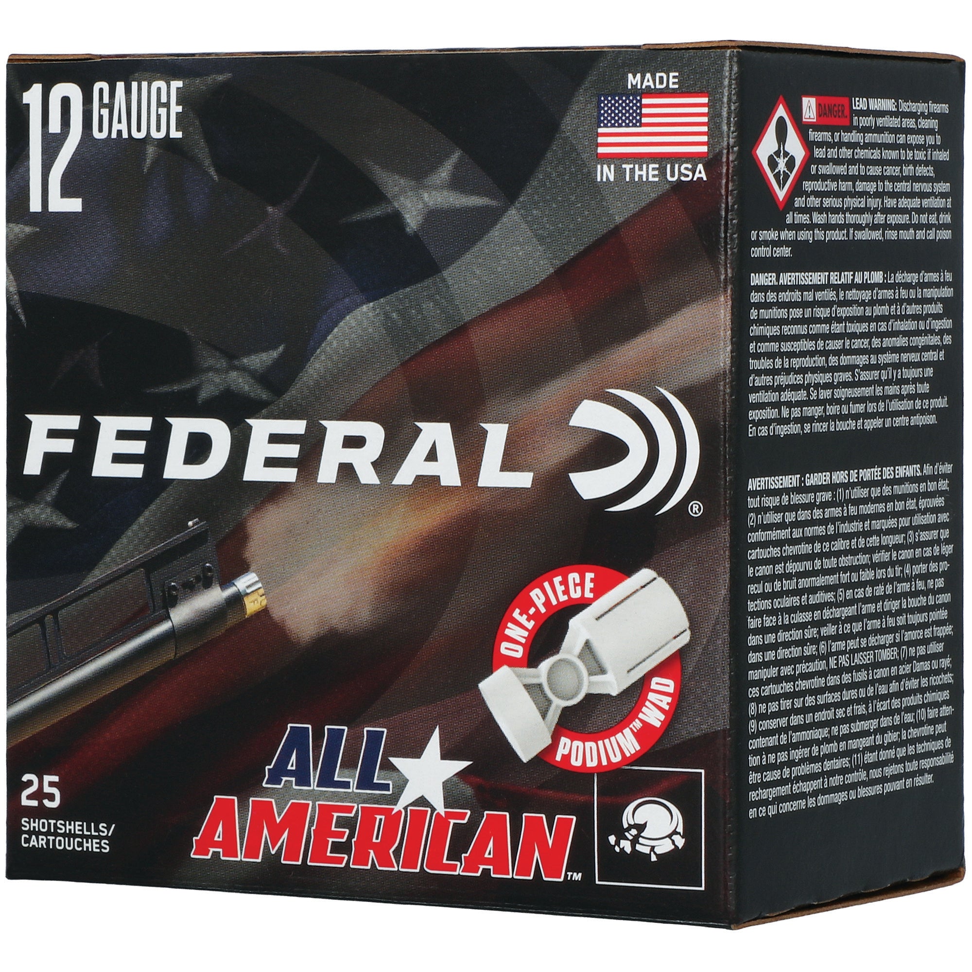 Federal All-American 12 Gauge 2-3/4 inch 1 1/8 oz #7.5 Trap and Skeet Shotshells (25 Rounds per Box)