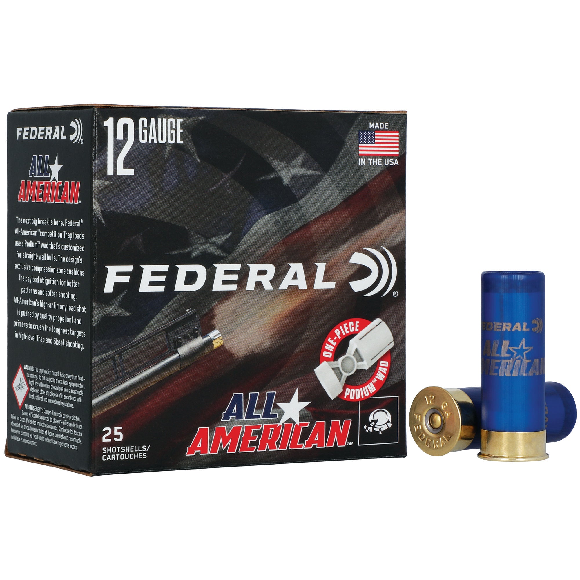 Federal All-American 12 Gauge 2-3/4 inch 1 1/8 oz #7.5 Trap and Skeet Shotshells (25 Rounds per Box)
