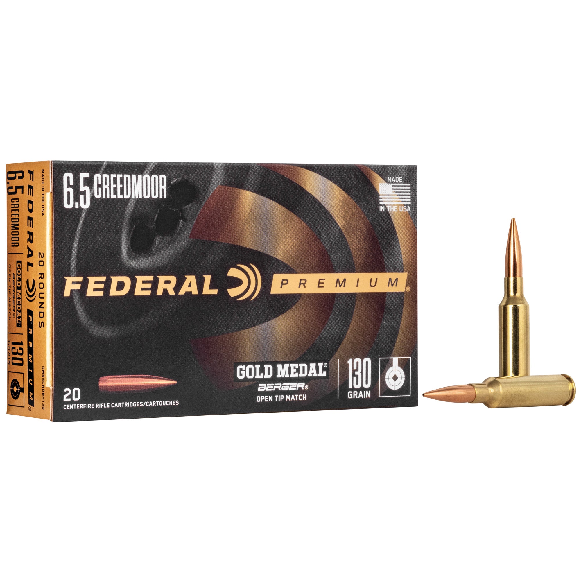 Federal Gold Medal 6.5 Creedmoor 130 Grain Boat Tail Match Ammunition (20 Rounds per Box)