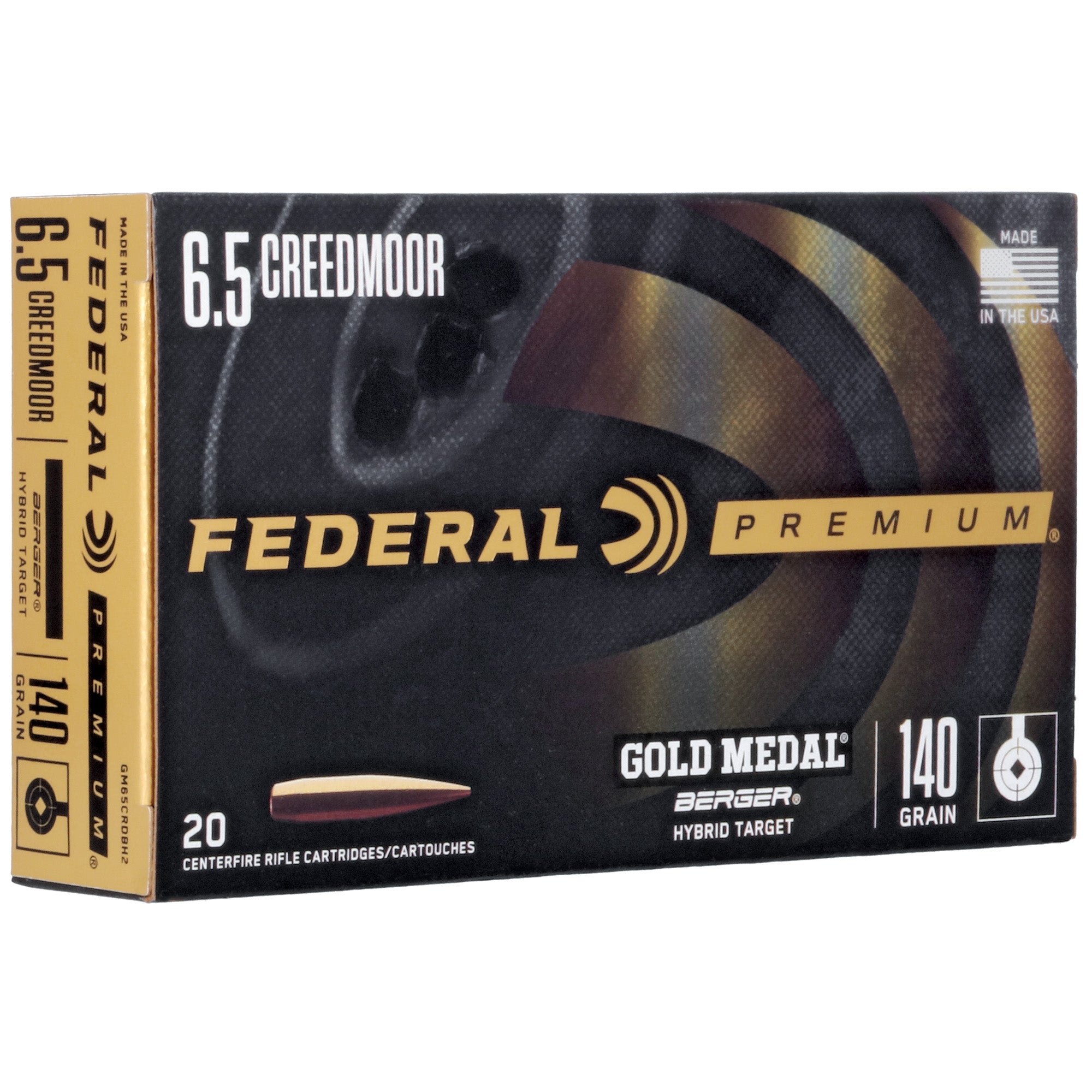 Federal Gold Medal 6.5 Creedmoor 140 Grain Hybrid Target Rifle Ammunition (20 Rds / Box, 200 Rds / Case)