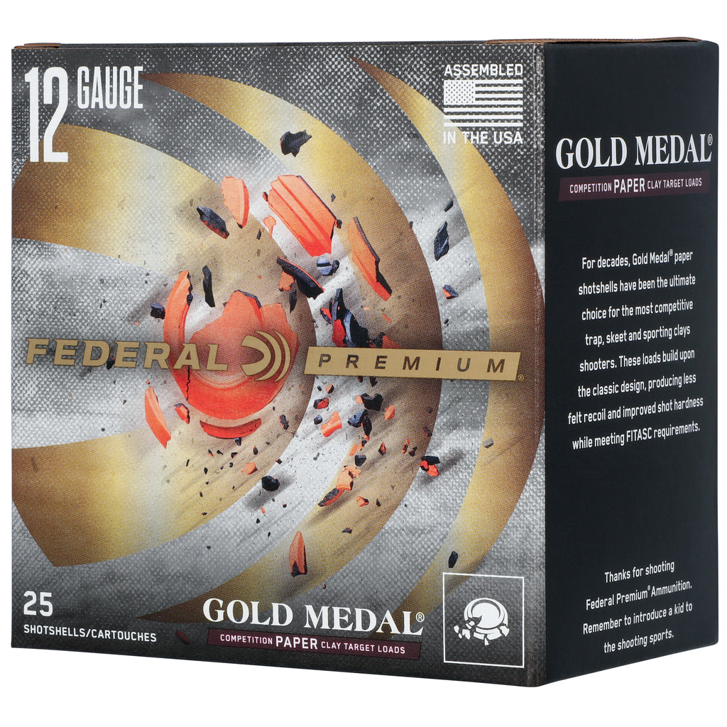 Federal Gold Medal 12 Gauge 2.75-inch #8 Paper Shotshells - 1 oz Load for FITASC Competition