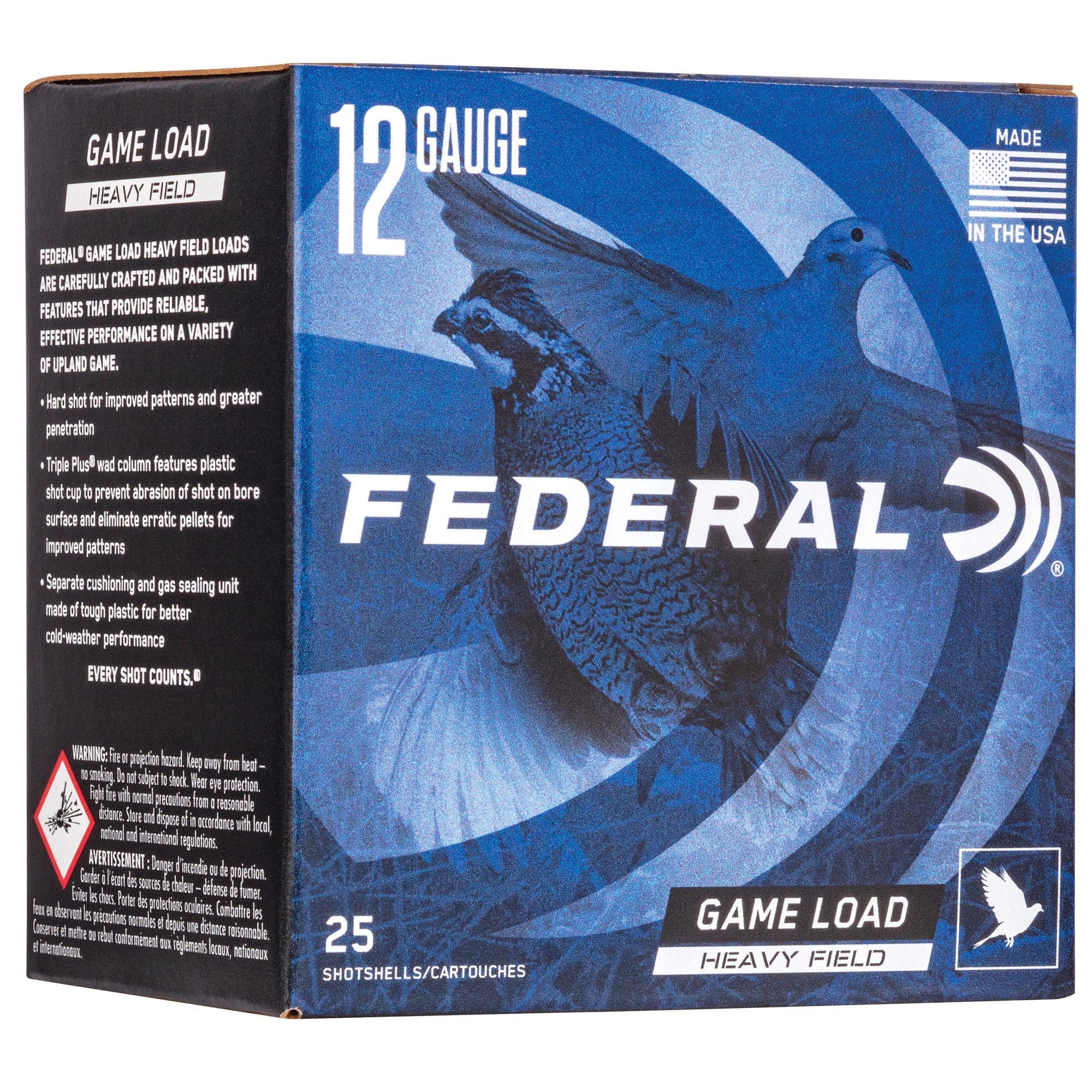 Federal H123 6 12 Gauge Game Load - 1 1/8 oz #6 Shot, 25 Rounds per Box