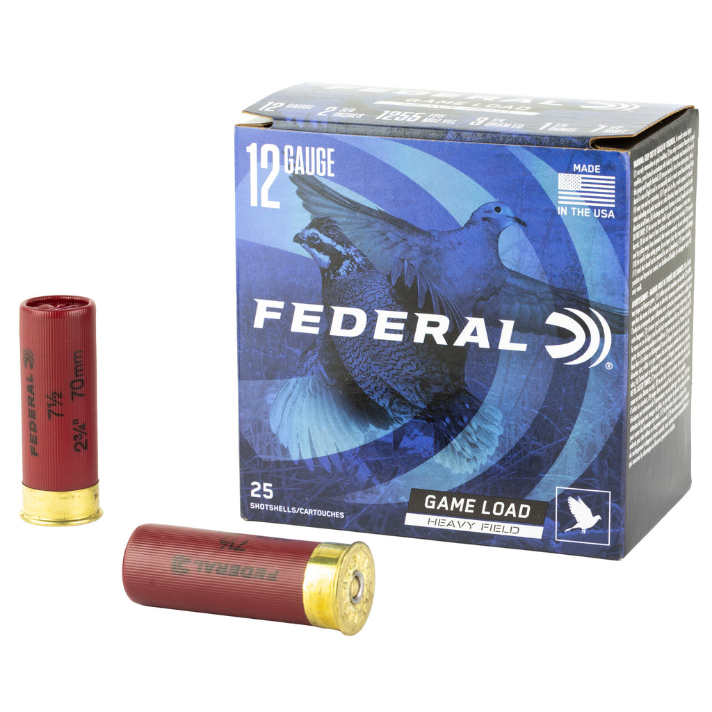 Federal Game Load 12 Gauge 2.75 Inch 1.125 oz #7.5 Shot – Reliable Upland Game Hunting Ammunition