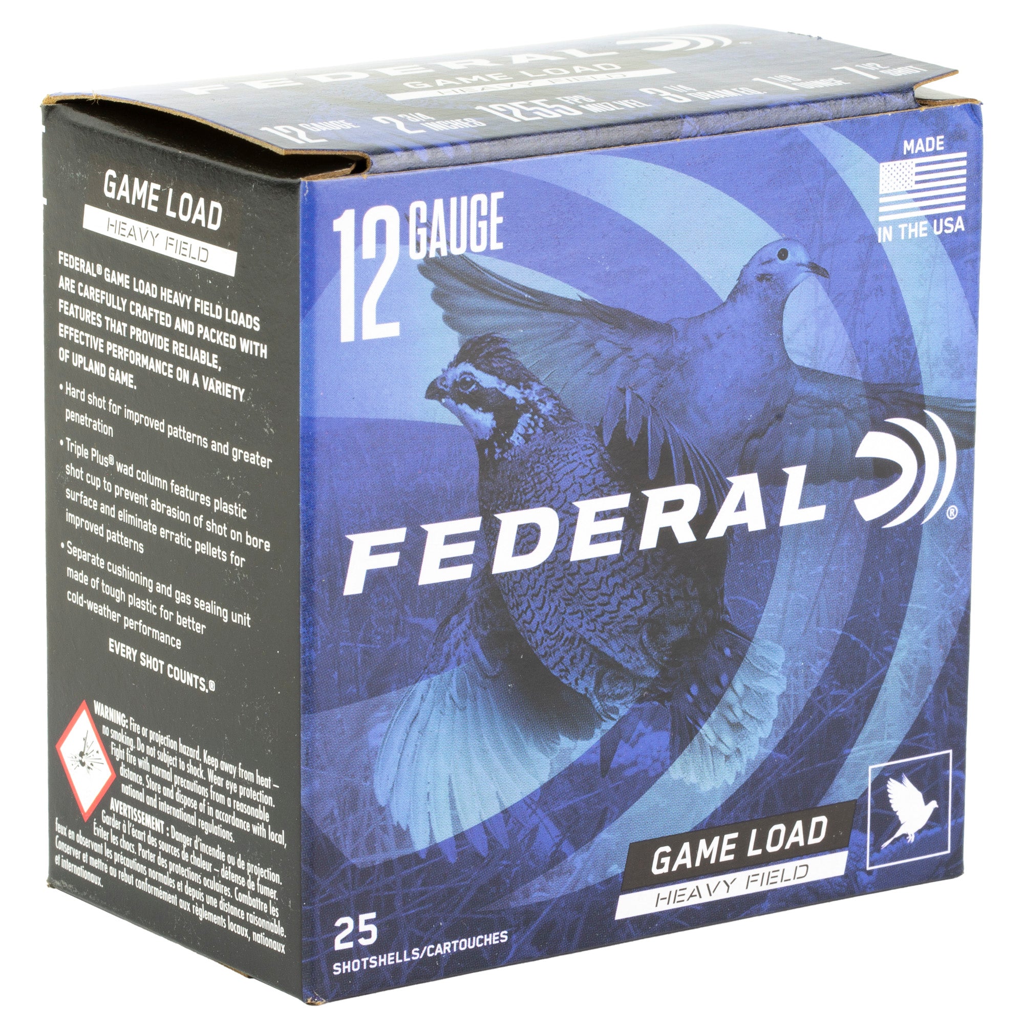 Federal Game Load 12 Gauge 2.75 Inch 1.125 oz #7.5 Shot – Reliable Upland Game Hunting Ammunition