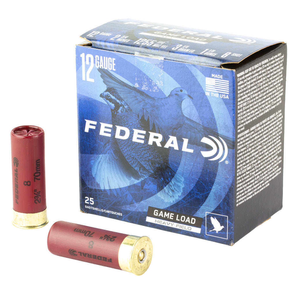 Federal Game Load 12 Gauge 2.75-inch, 1 1/8 oz #8 Shot – Reliable Upland Game Hunting Ammo